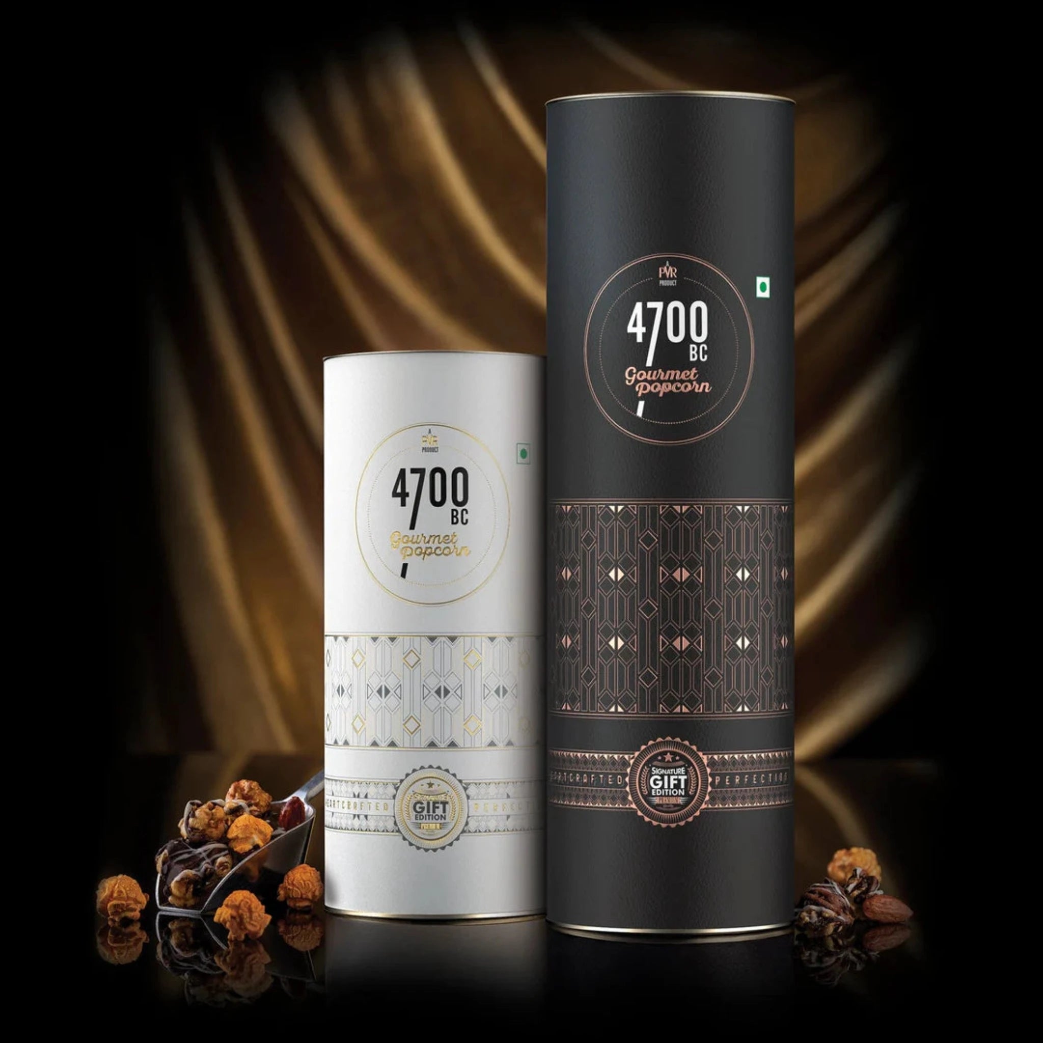Nutty Tuxedo Chocolate Popcorn & Himalayan Salt Caramel Popcorn (Gift Box, 2 Tins)