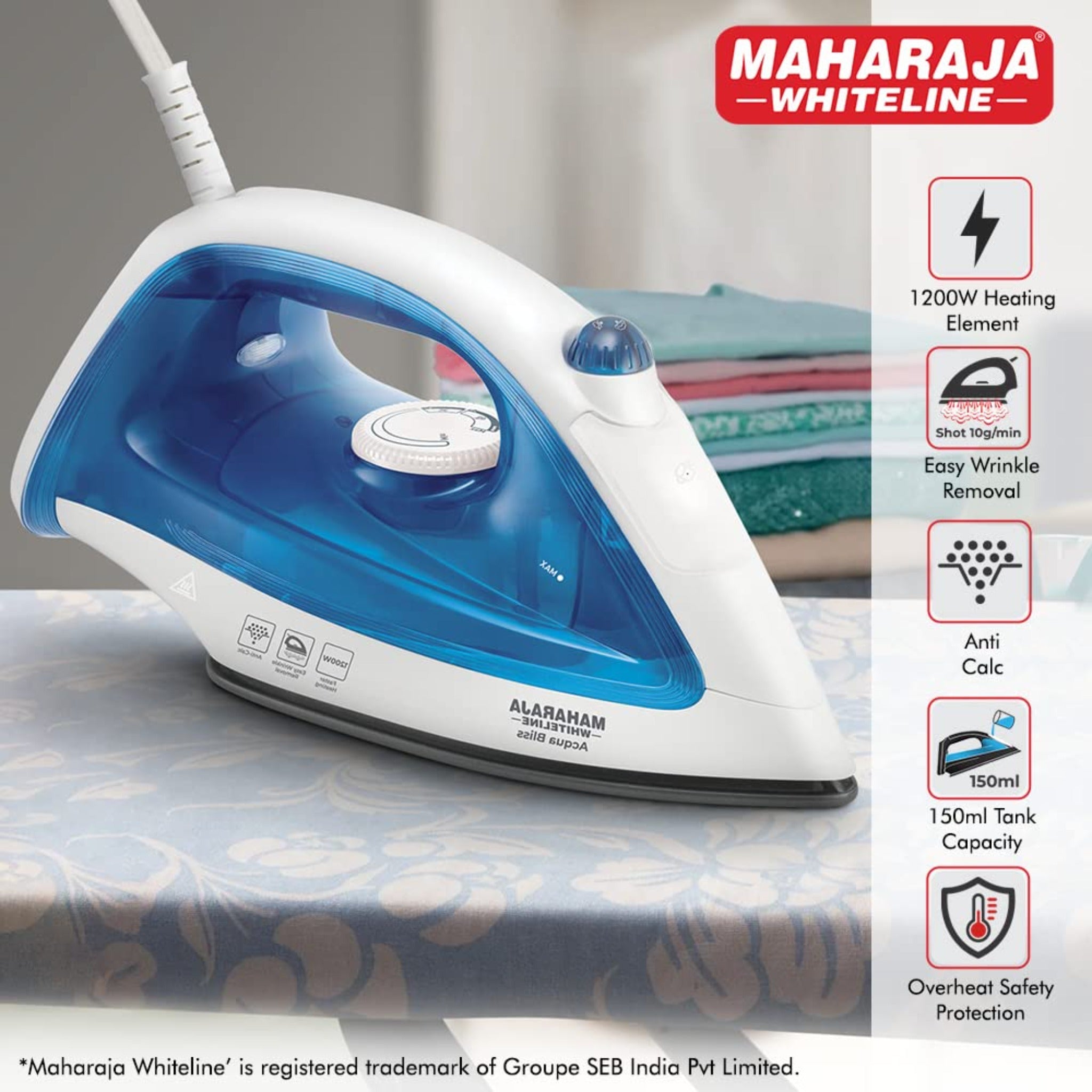 Maharaja Steam Iron Acqua Bliss