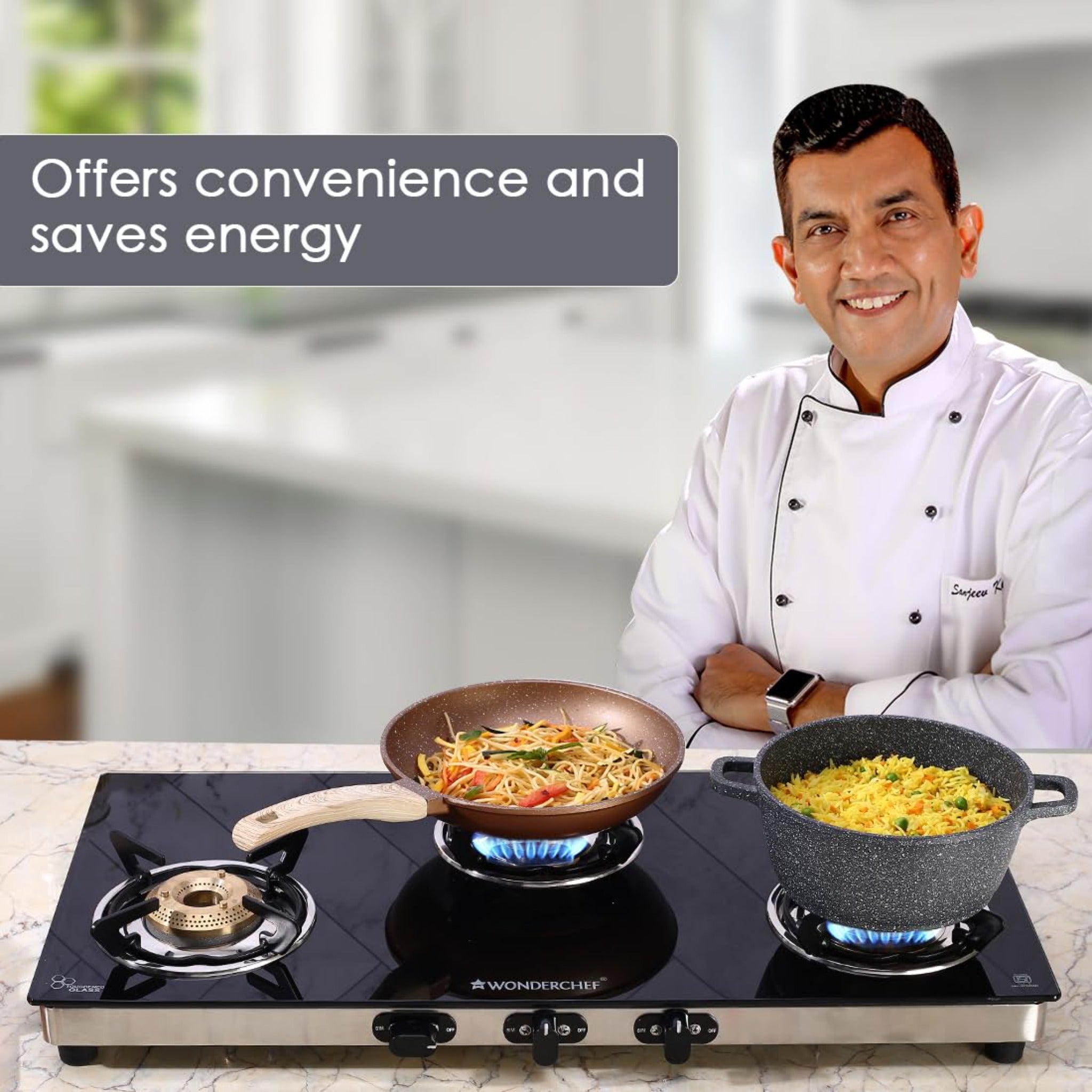 Wonderchef Duralife Slim Glass Cooktop 3 Burner