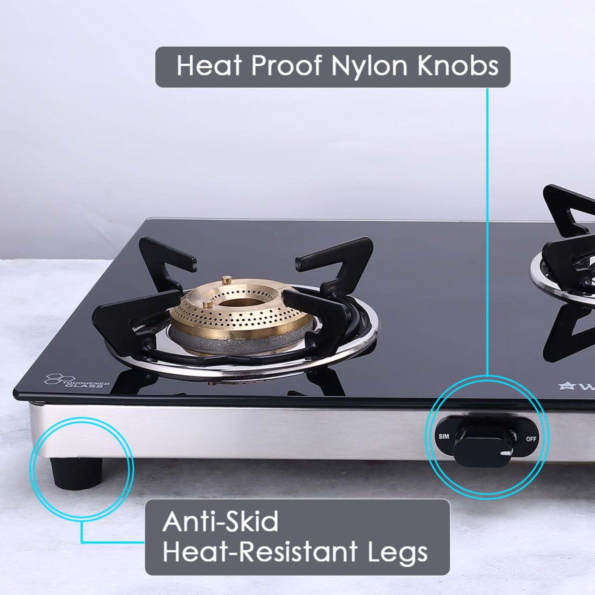 Wonderchef Duralife Slim Glass Cooktop 3 Burner