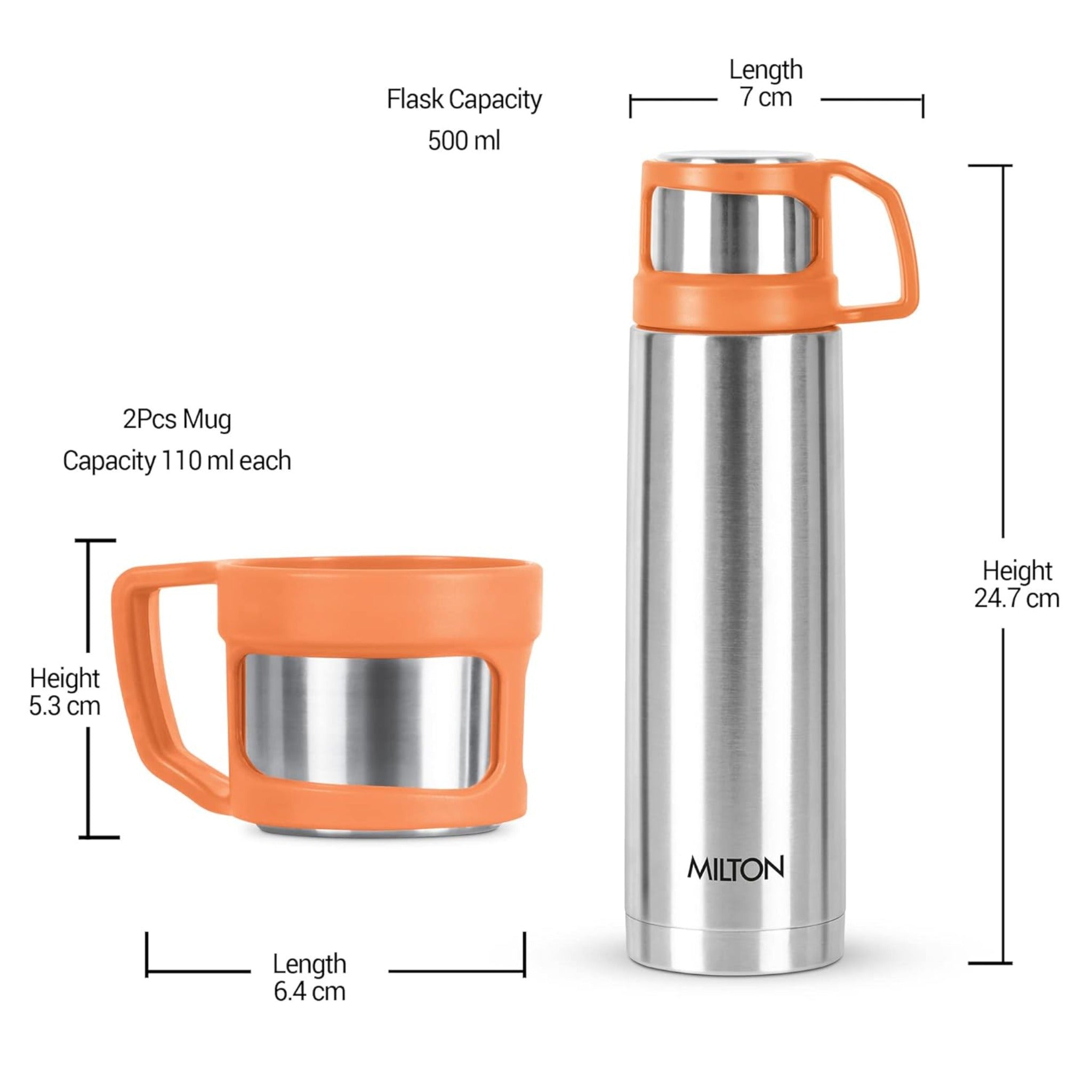 Milton rejoice Gift set-500 ML Flask & 2 mugs