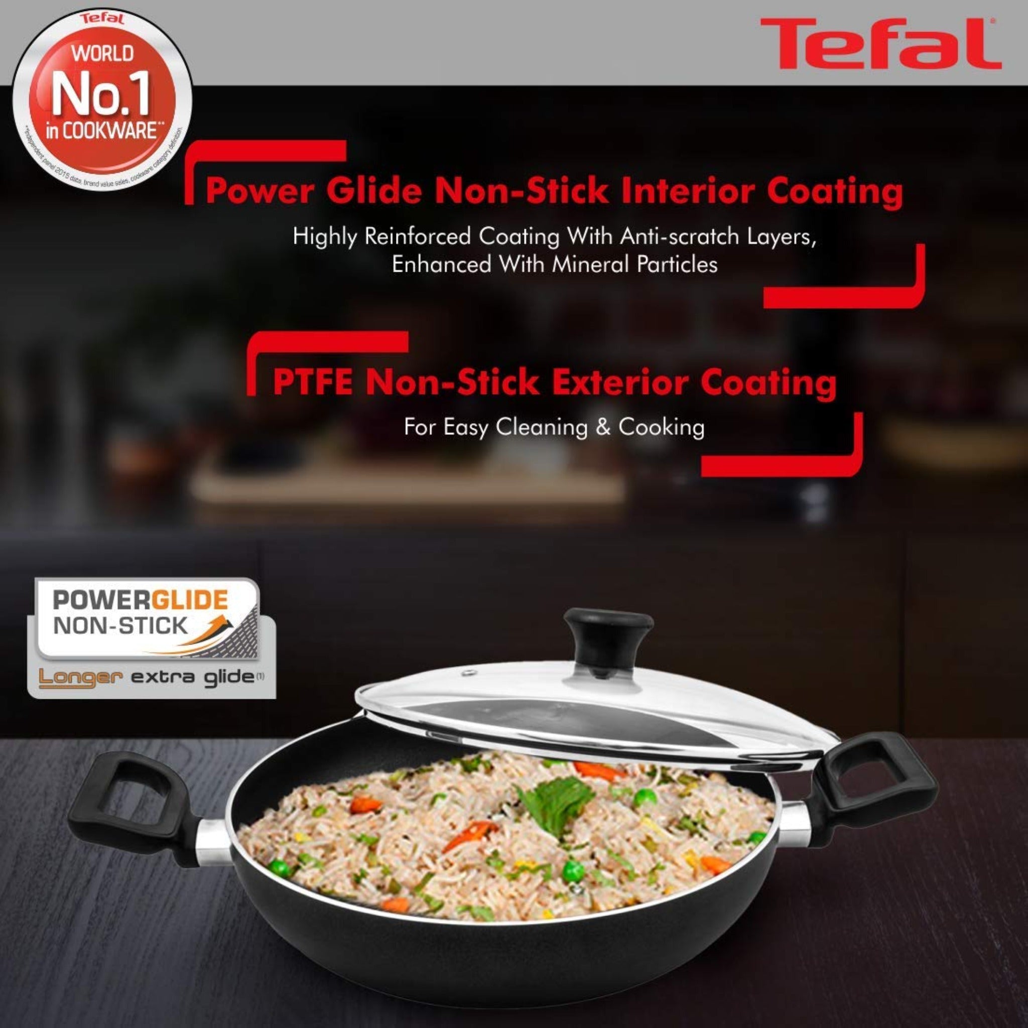 Tefal Kadai 28 Cm G Lid Greyish Black Delicia