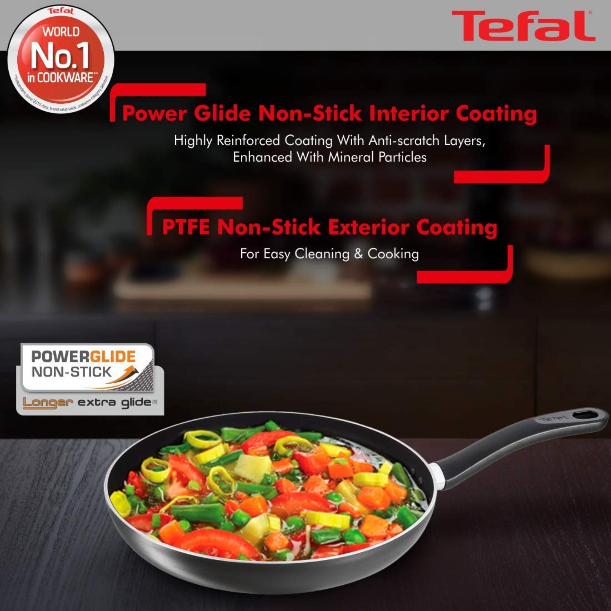 Tefal Fry Pan 28 Cm Greyish Black Delicia