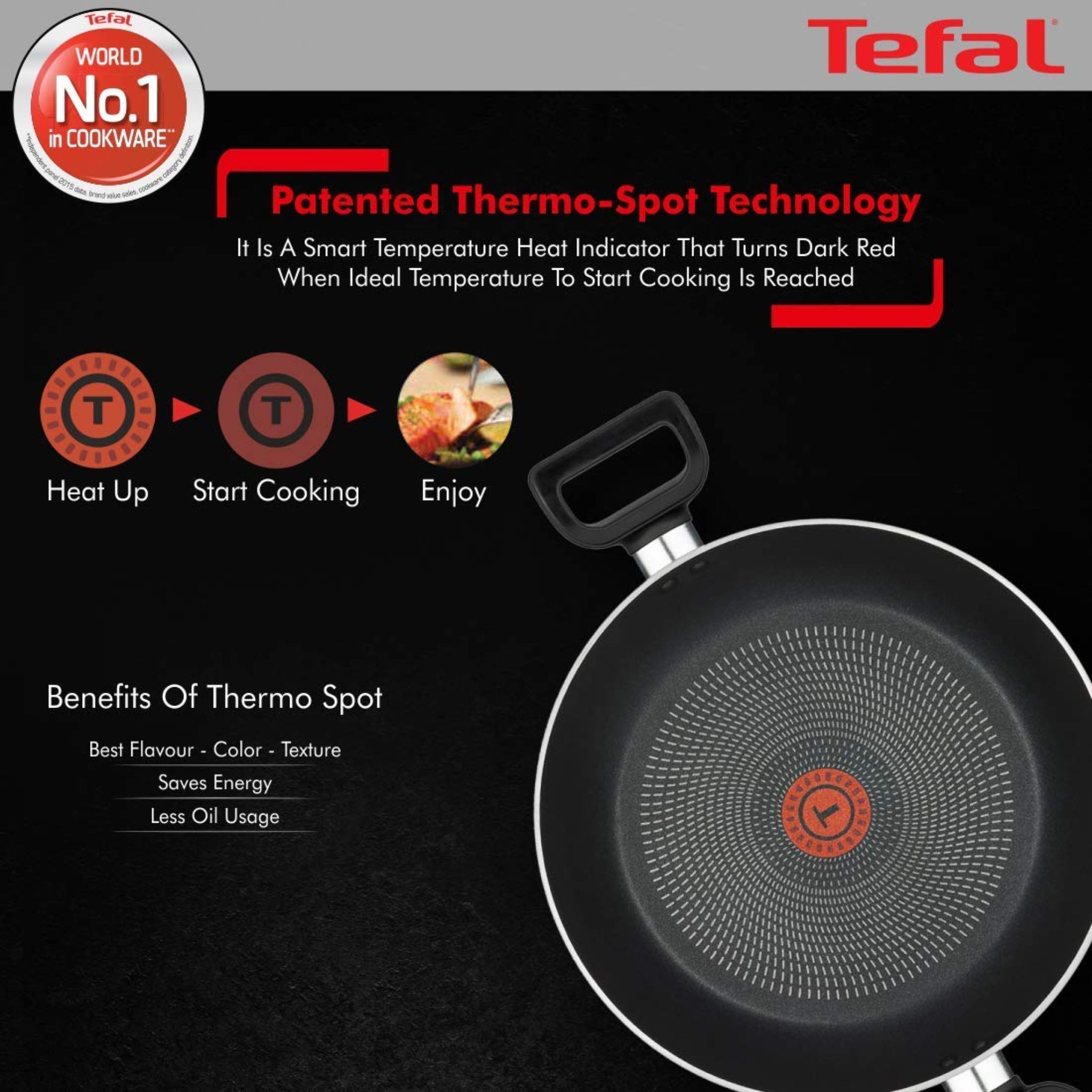 Tefal Kadai 24 Cm G Lid Greyish Black Delicia