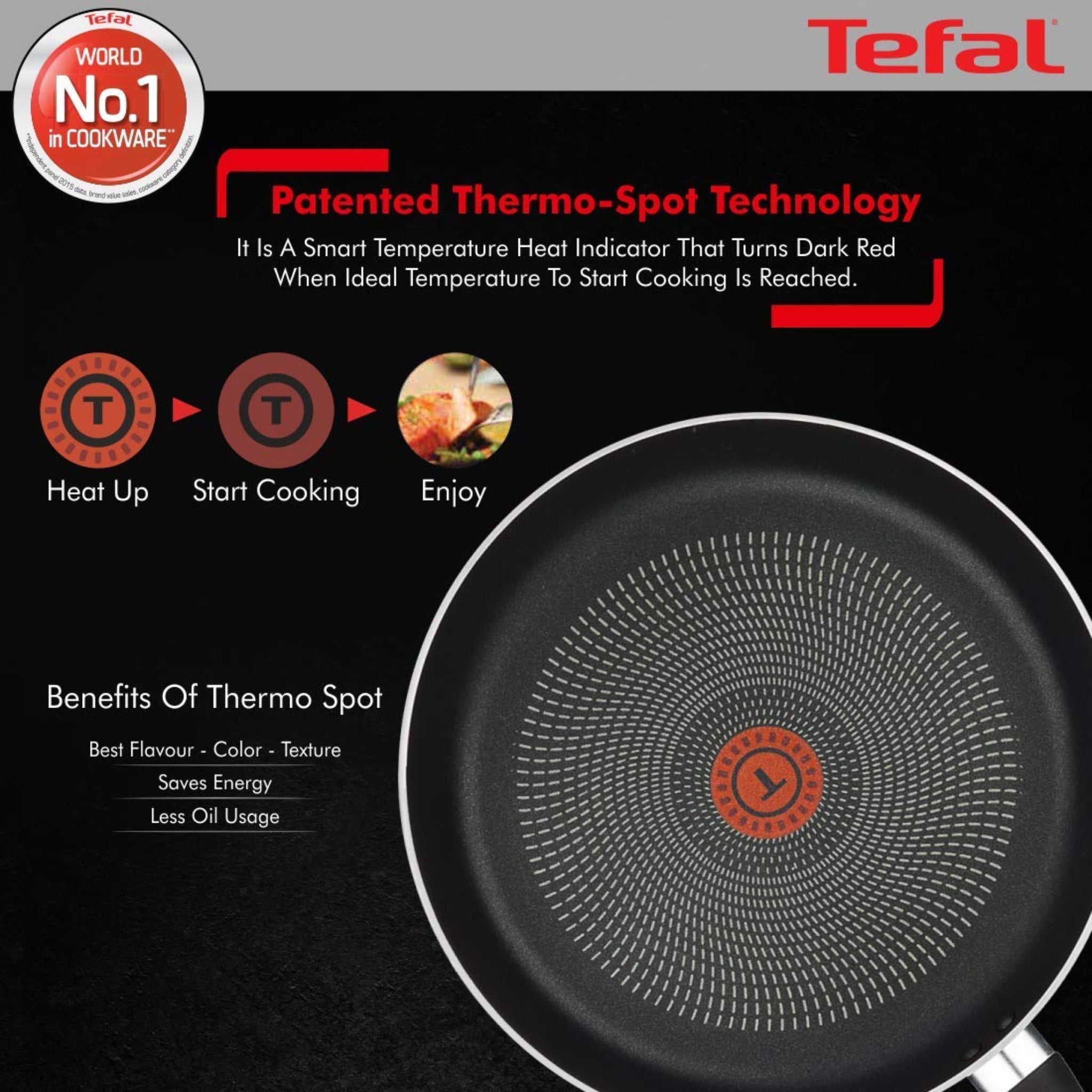 Tefal Fry Pan 28 Cm Greyish Black Delicia