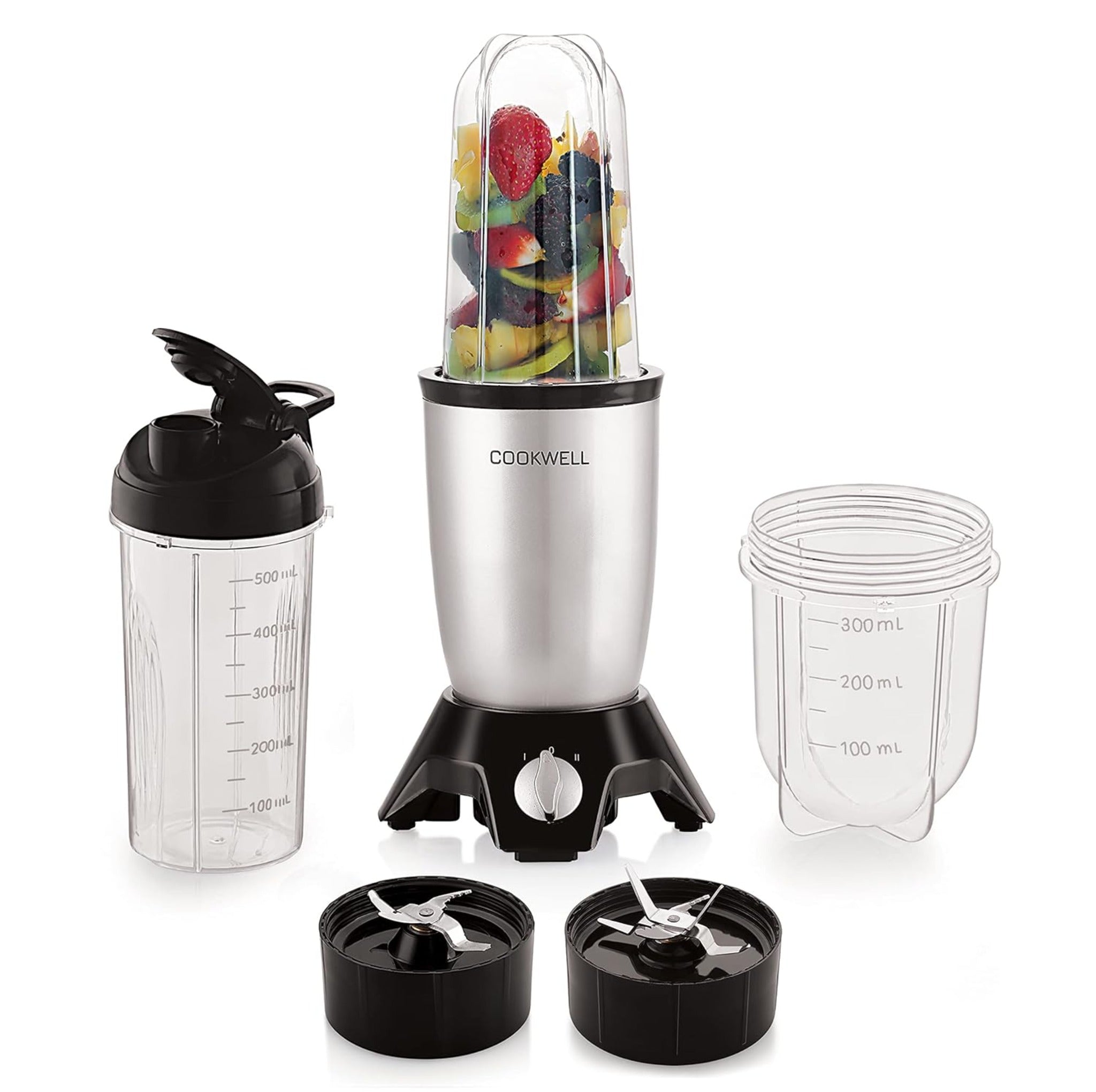 Cookwell Bullet Mixer Grinder 600 watts (3 Jars, 2 Blade)