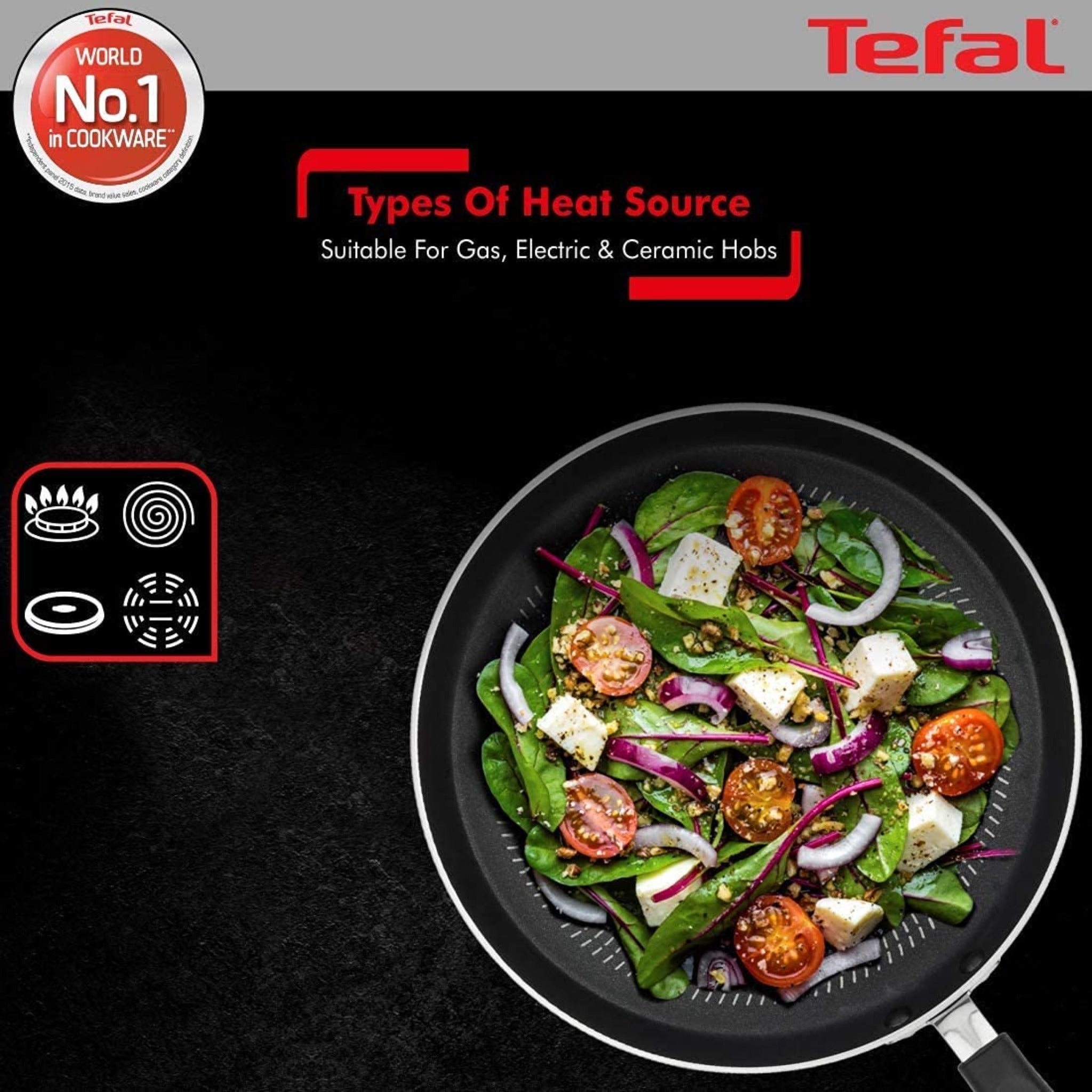 Tefal Tawa 26 Cm Flat Greyish Black Delicia
