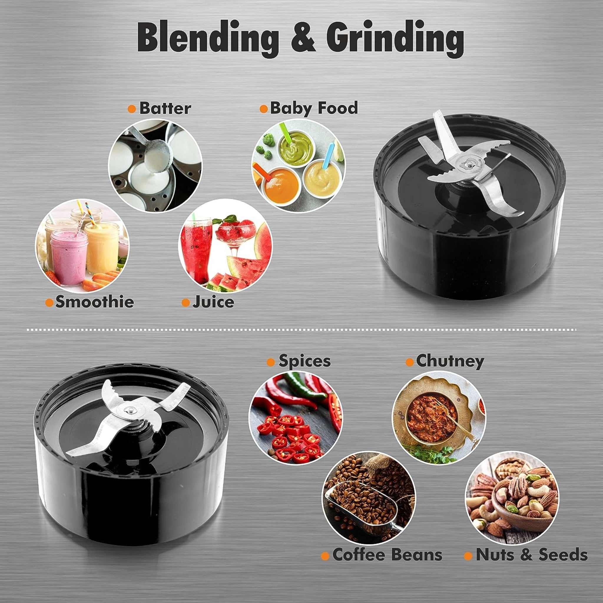 Cookwell Bullet Mixer Grinder 600 watts (5 Jars, 3 Blades)