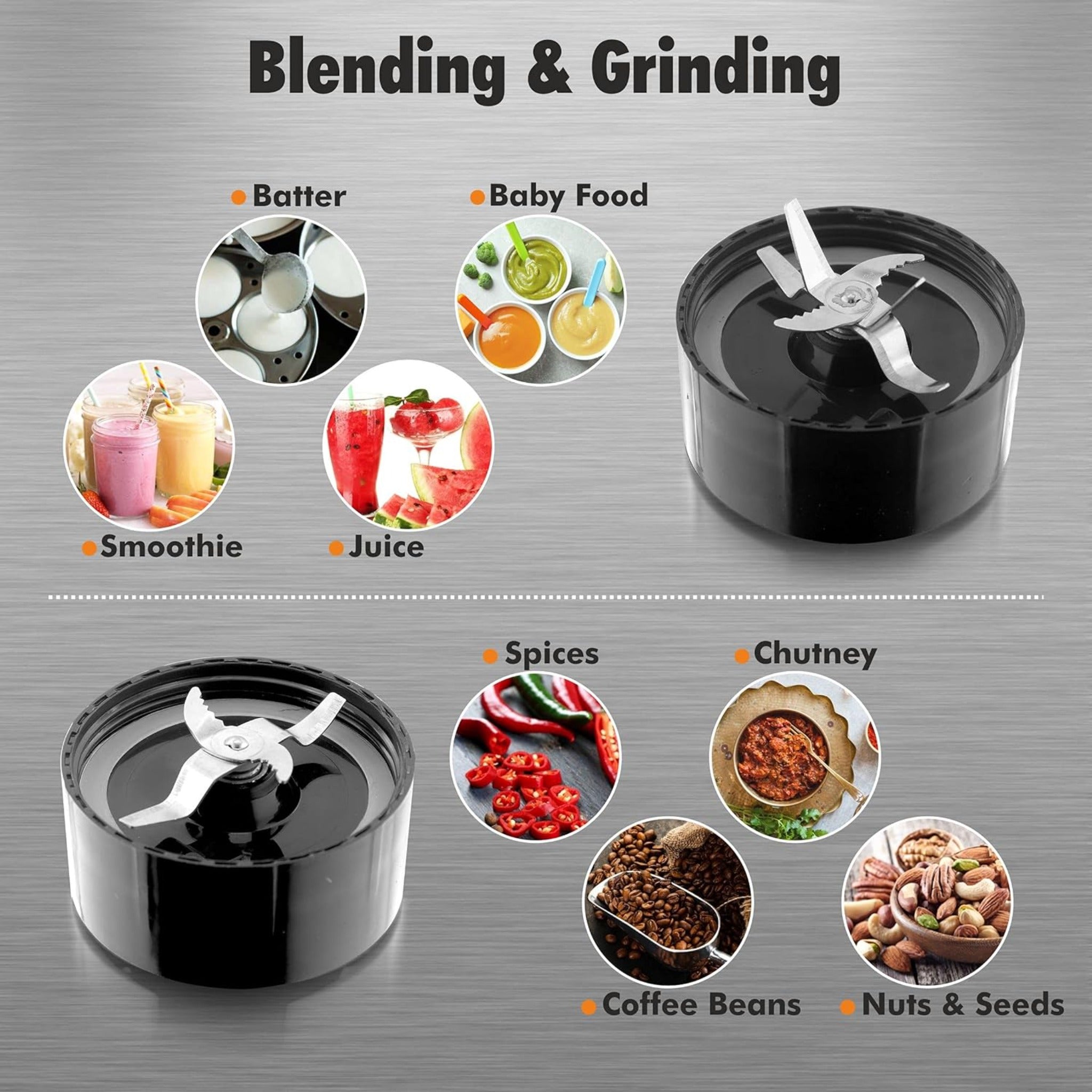 Cookwell Bullet Mixer Grinder 500 watts (5 Jars, 3 Blades)