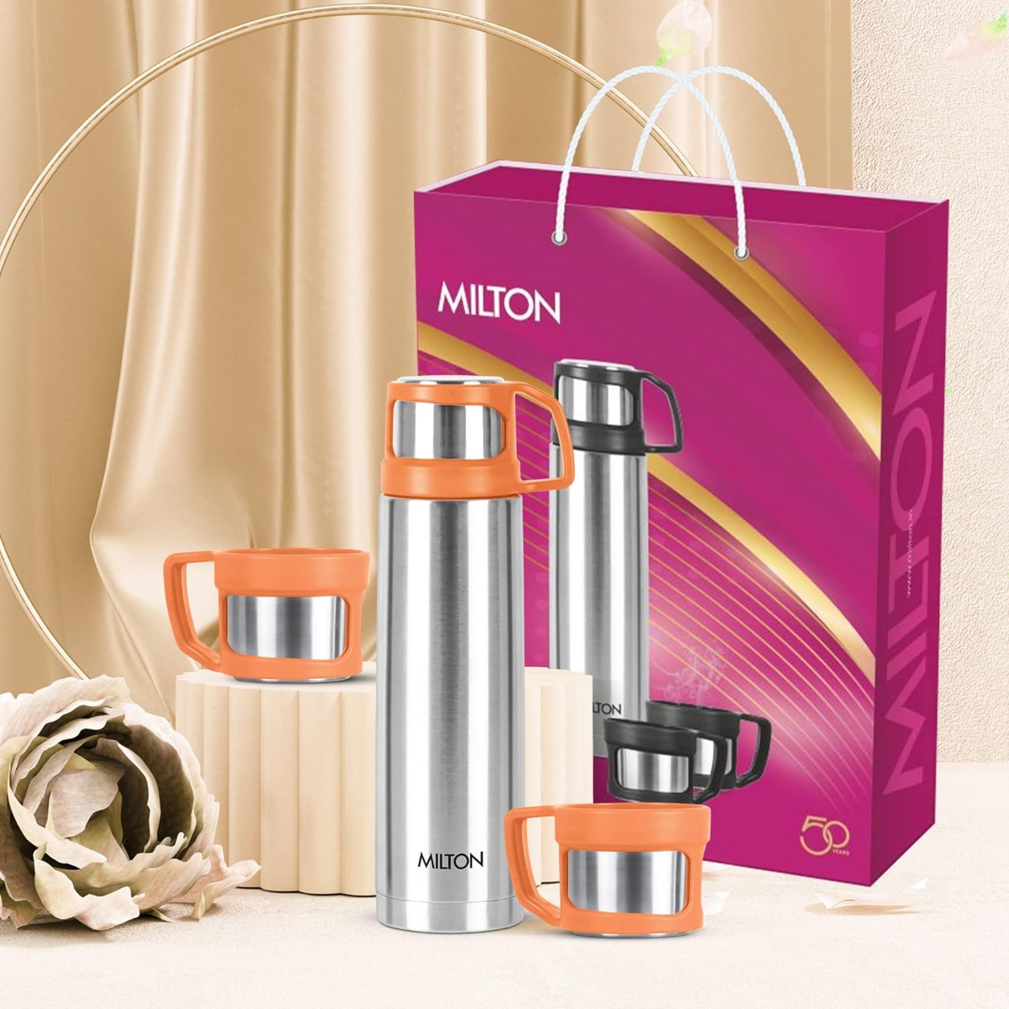 Milton rejoice Gift set-500 ML Flask & 2 mugs