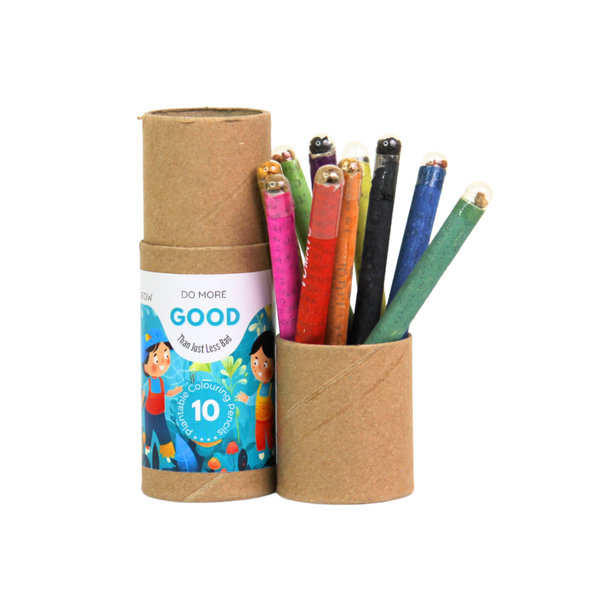 Anti-Plastic Mini Colouring Seed pencils (10 Pc )-BG07