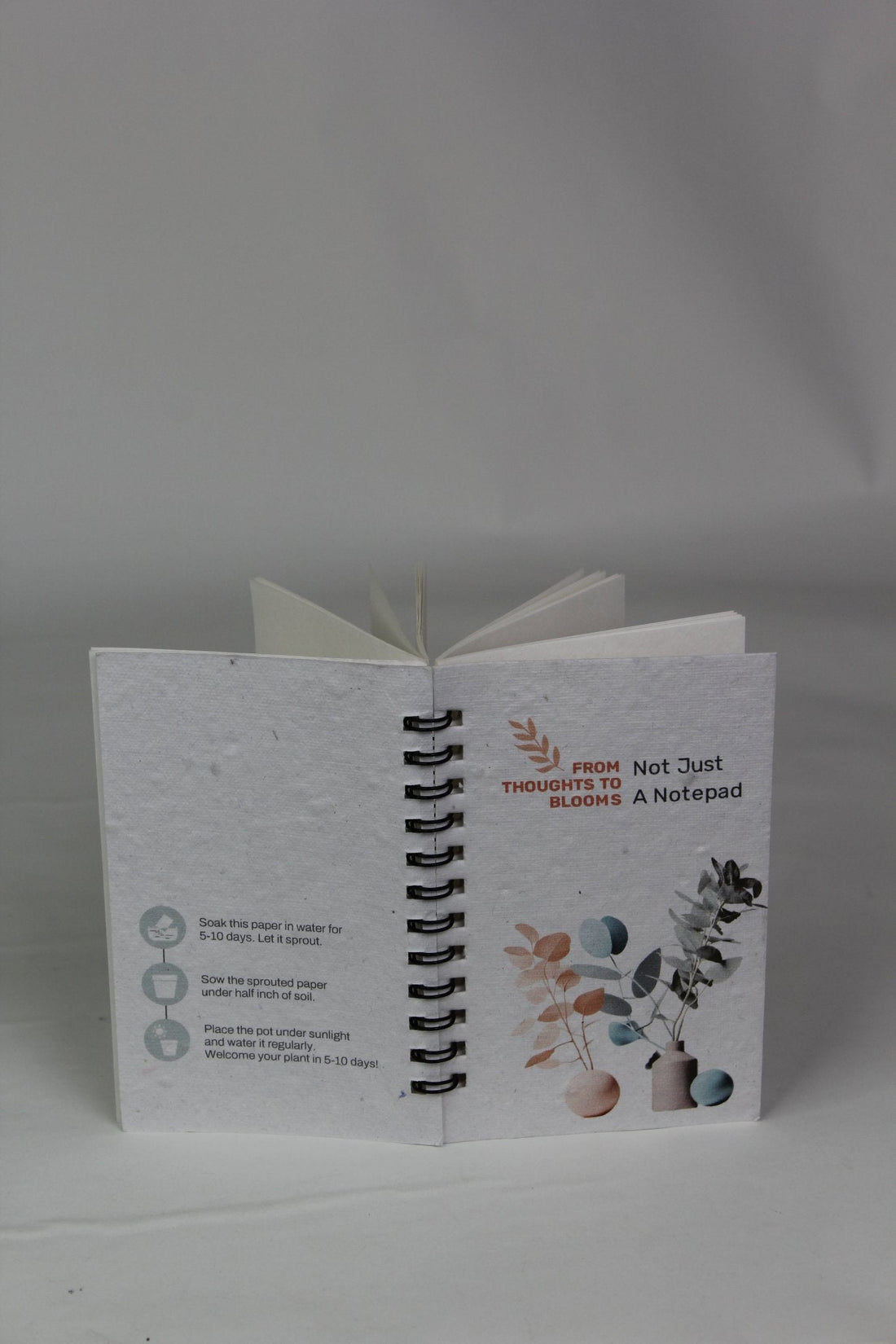 Eco Wired Mini Plantable Notepad wire-O 3"x 5" : 72p-BG21-W