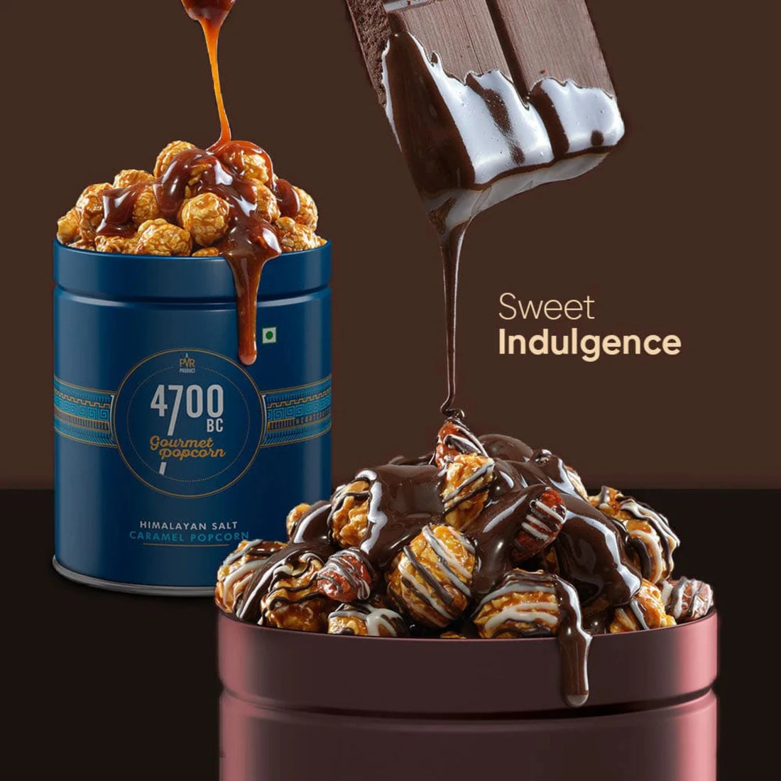 Nutty Tuxedo Chocolate Popcorn & Himalayan Salt Caramel Popcorn (Gift Box, 2 Tins)