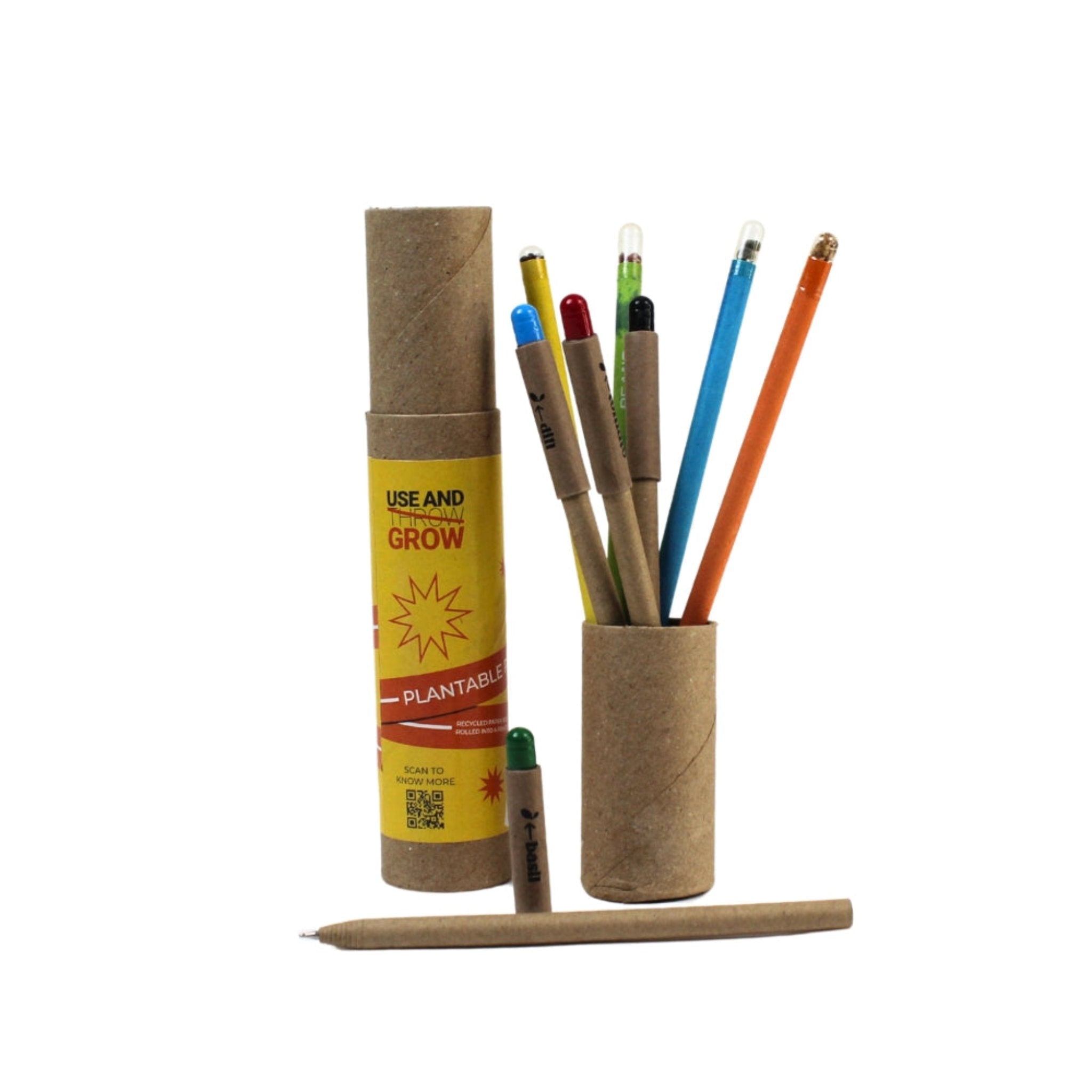 Alt- Plastic 4+4 Combo Plantable seed pens & Pencils-GZ15