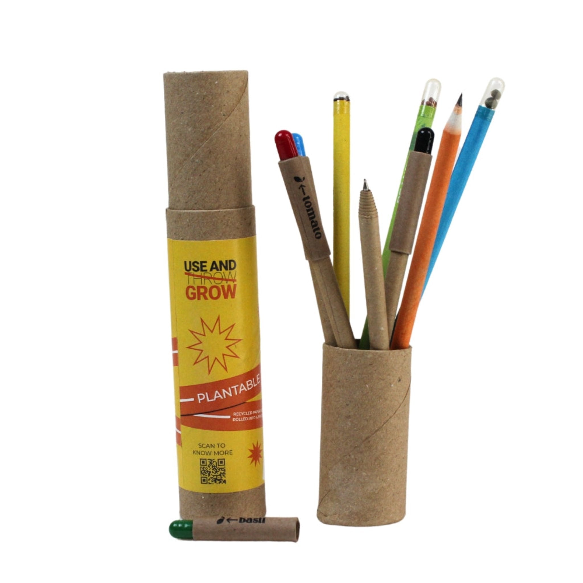 Alt- Plastic 4+4 Combo Plantable seed pens & Pencils-GZ15