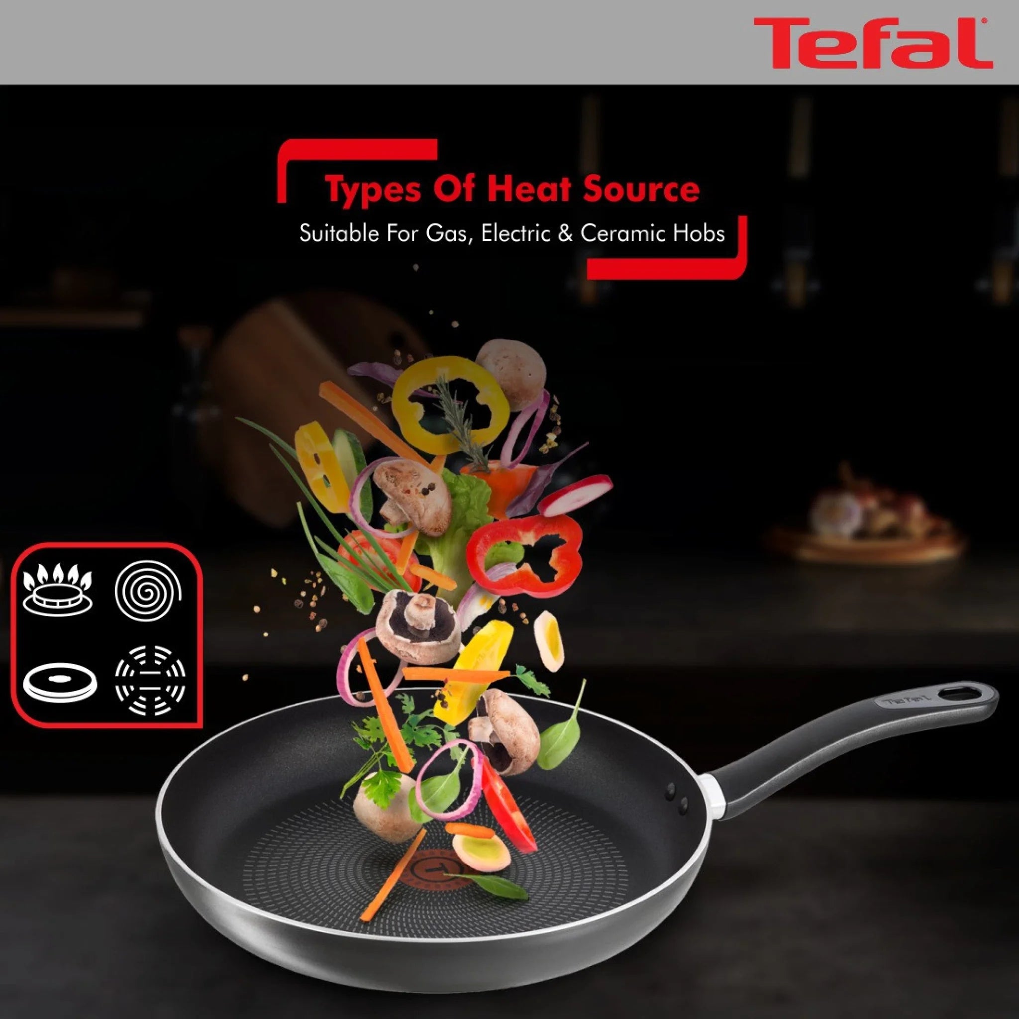 Tefal Fry Pan 24 Cm Greyish Black Delicia