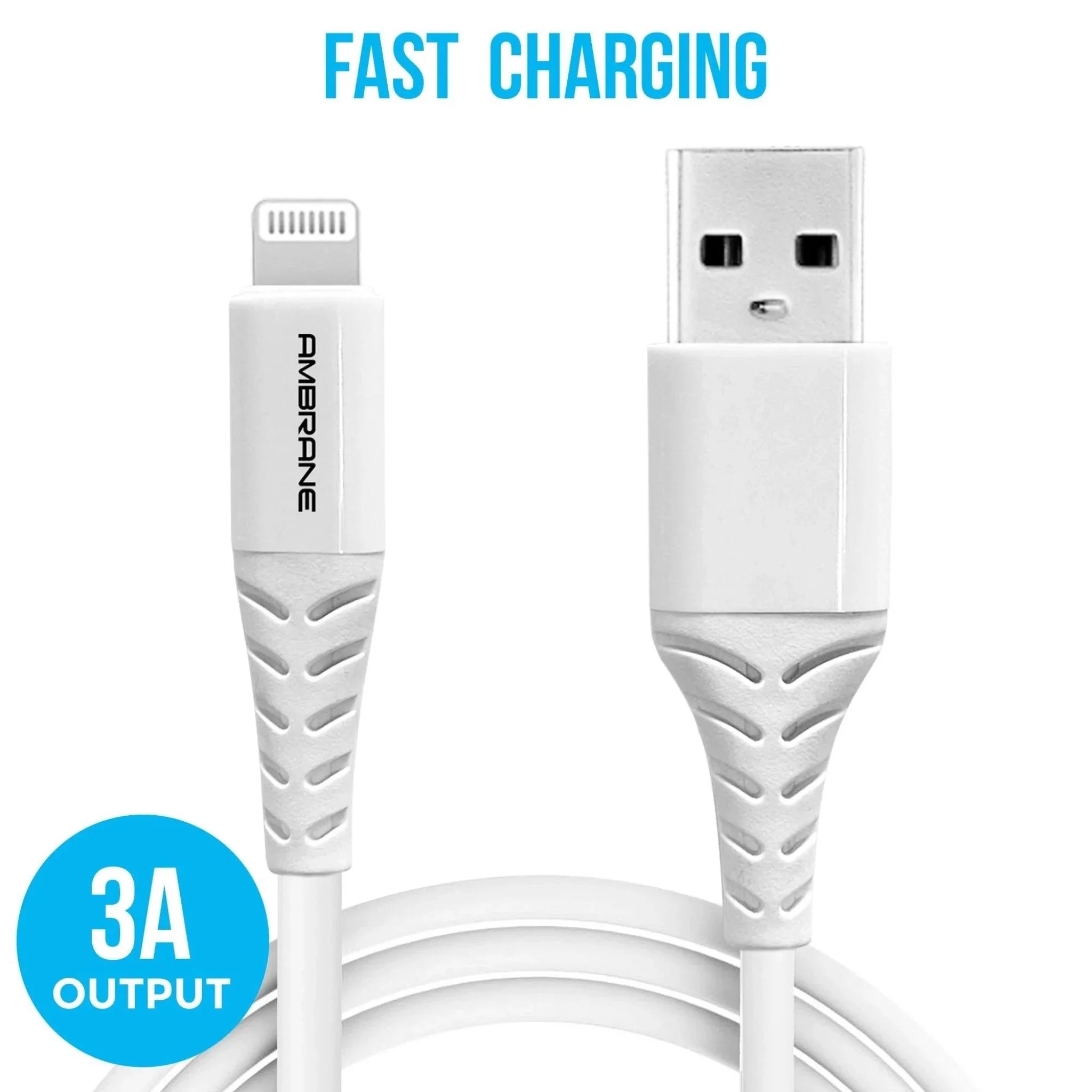 Ambrane 3 Amp iPhone lightning Cable - 1M White - ACL-11 Plus