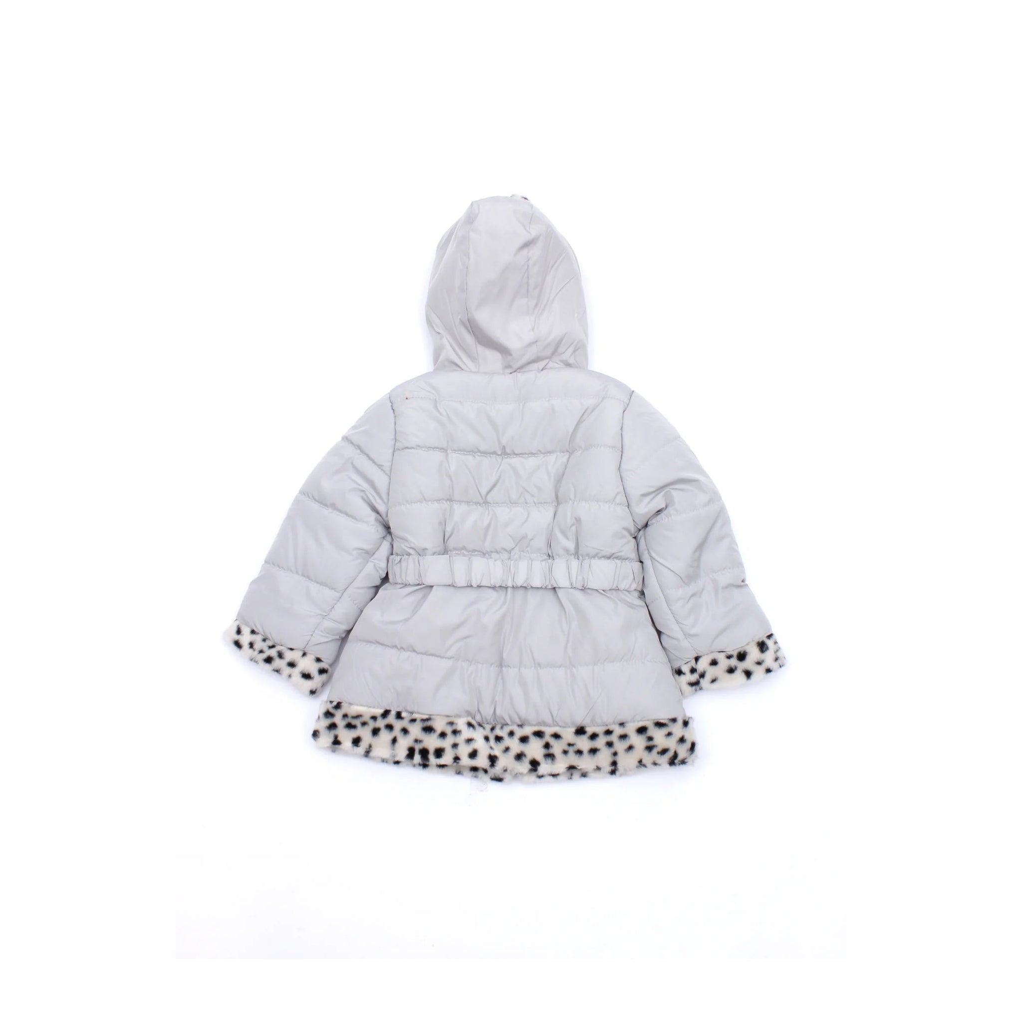 Grey Front-open Hooded Fleece Jacket