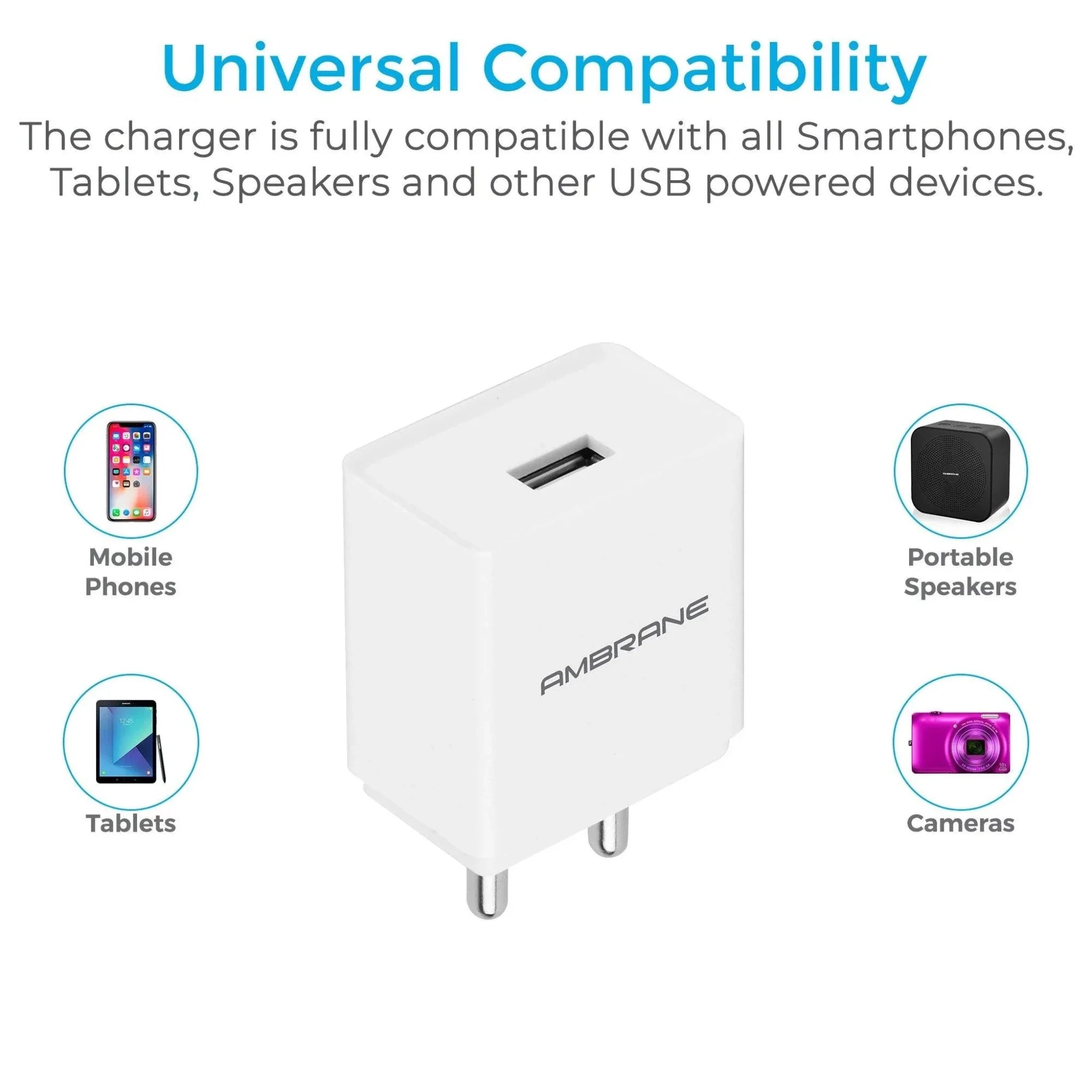 Ambrane Wall charger 2.1 with cable - AWC-47