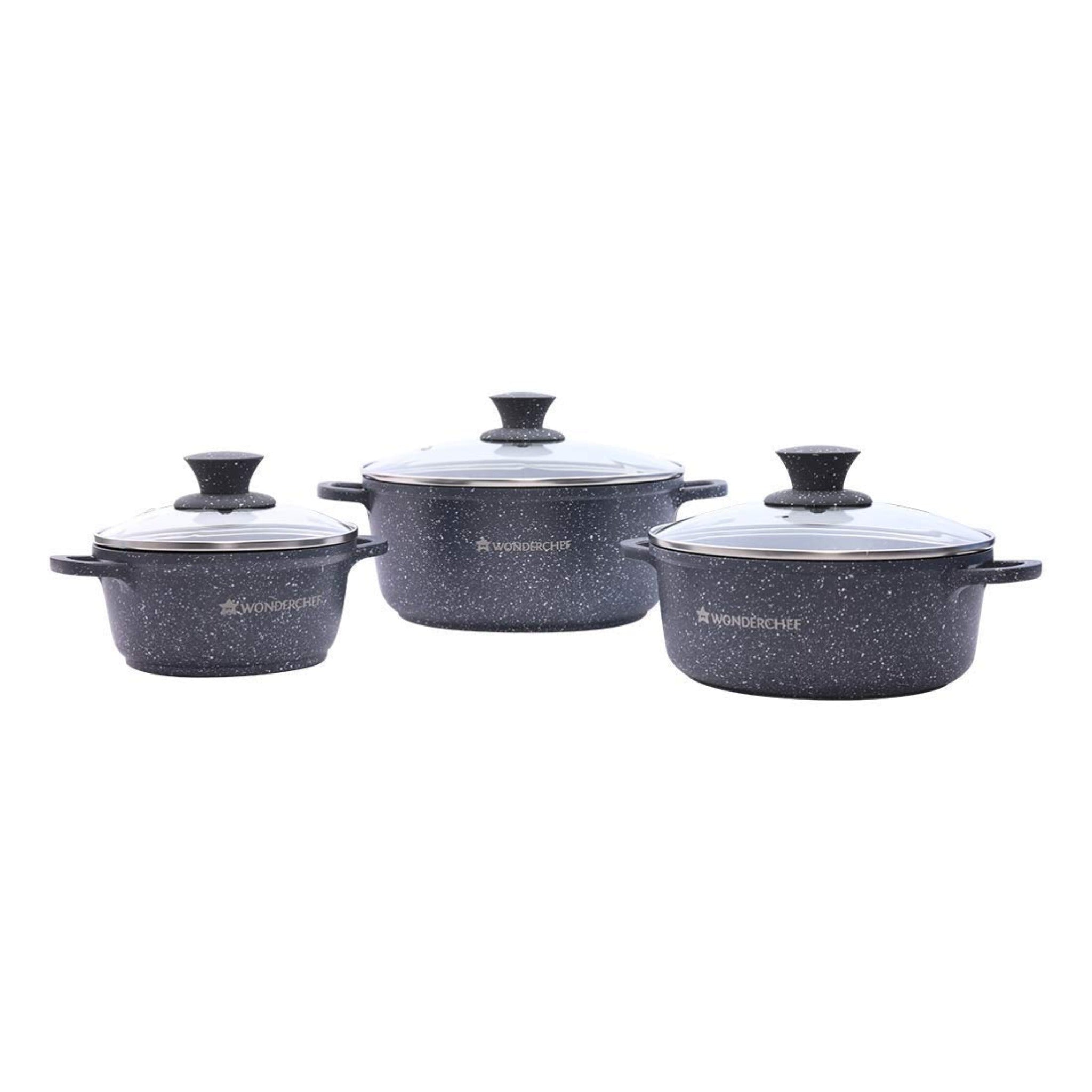 Granite Die Cast Casserole Set Grey
