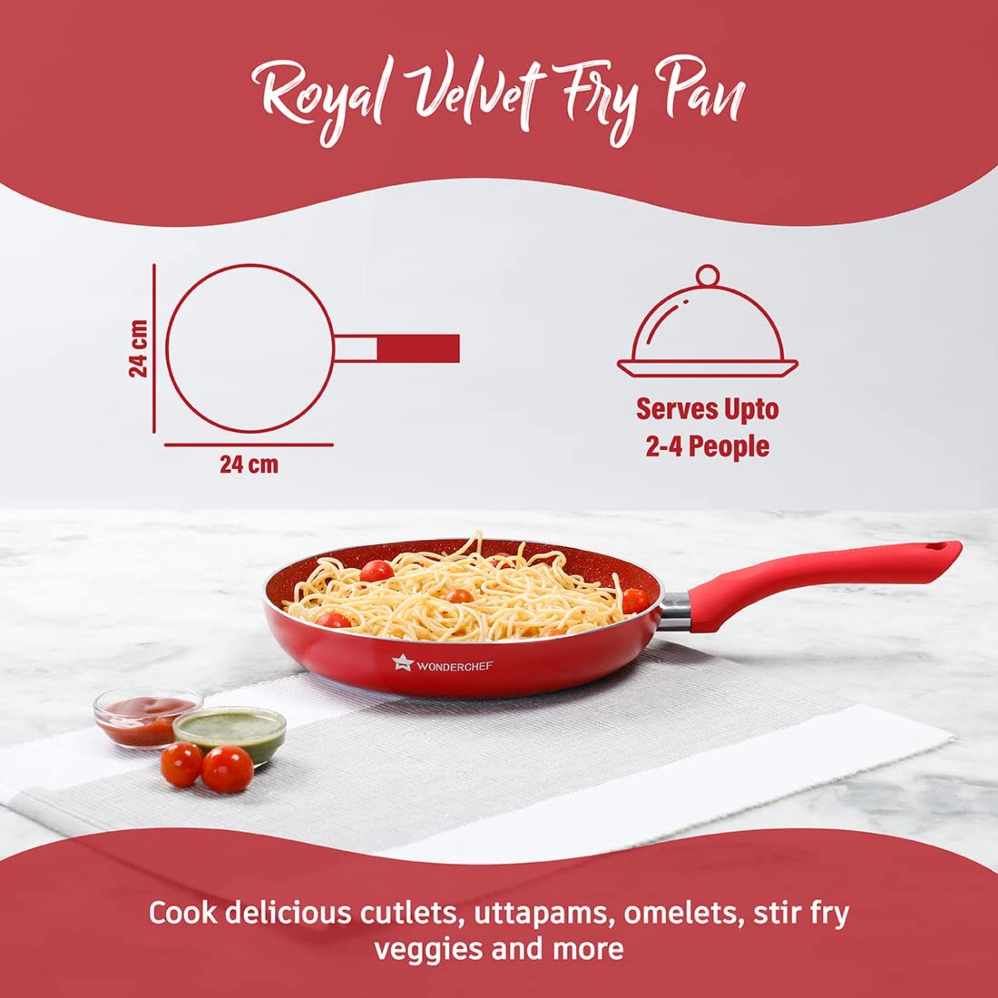 Royal Velvet 24Cm Fry Pan Red