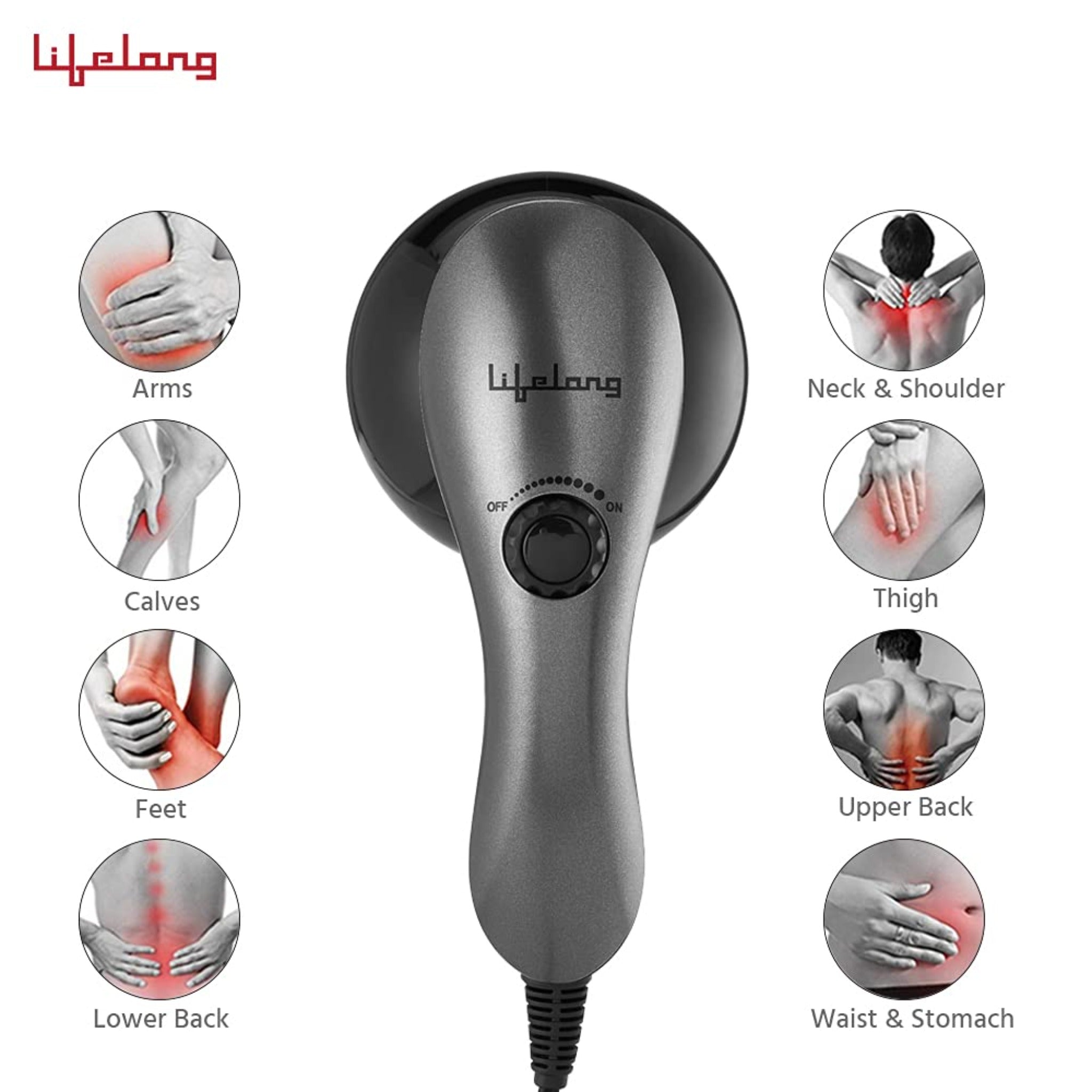 Lifelong Llm171 Electric Handheld Pain Relief Full Body Massager