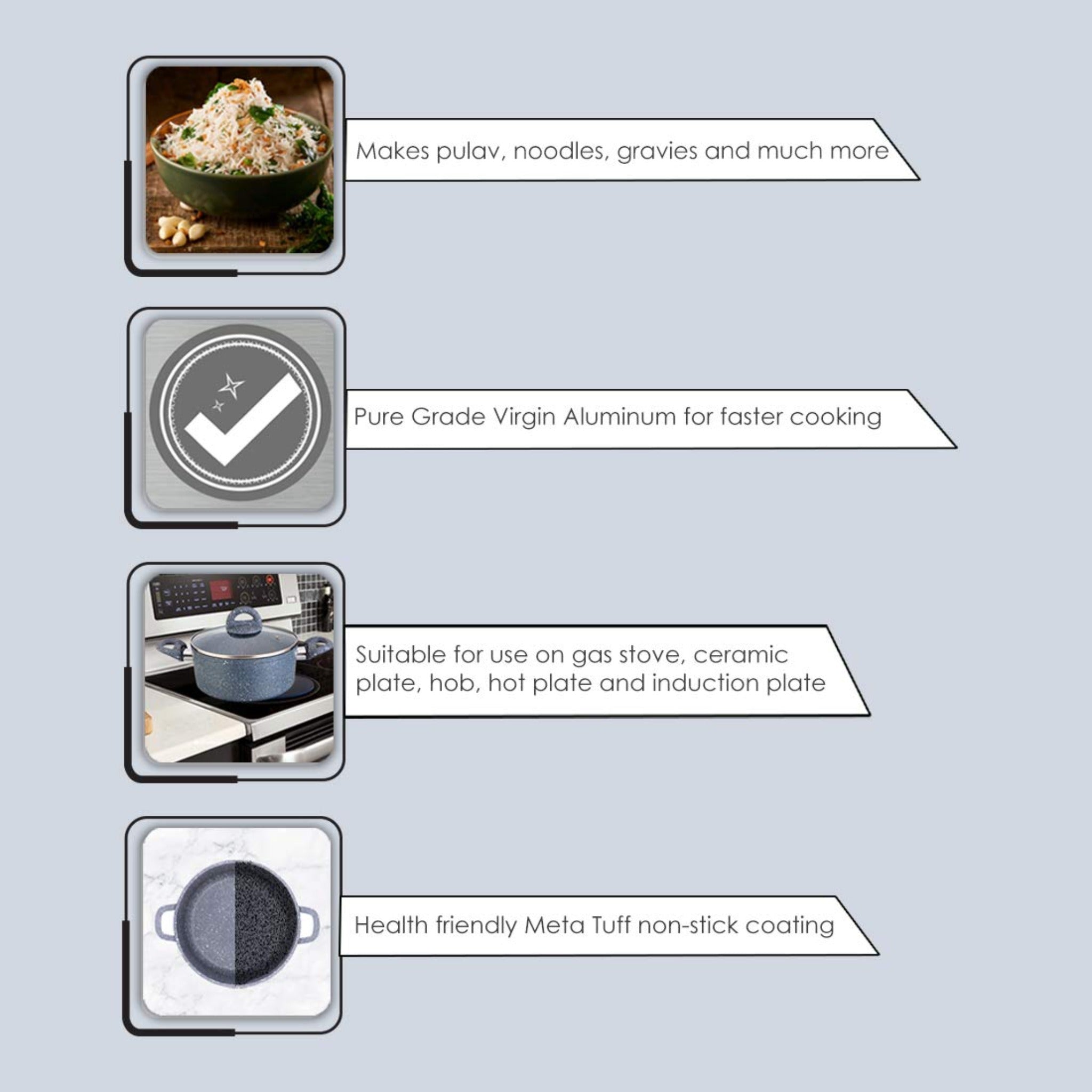 Granite Die Cast Casserole Set Grey