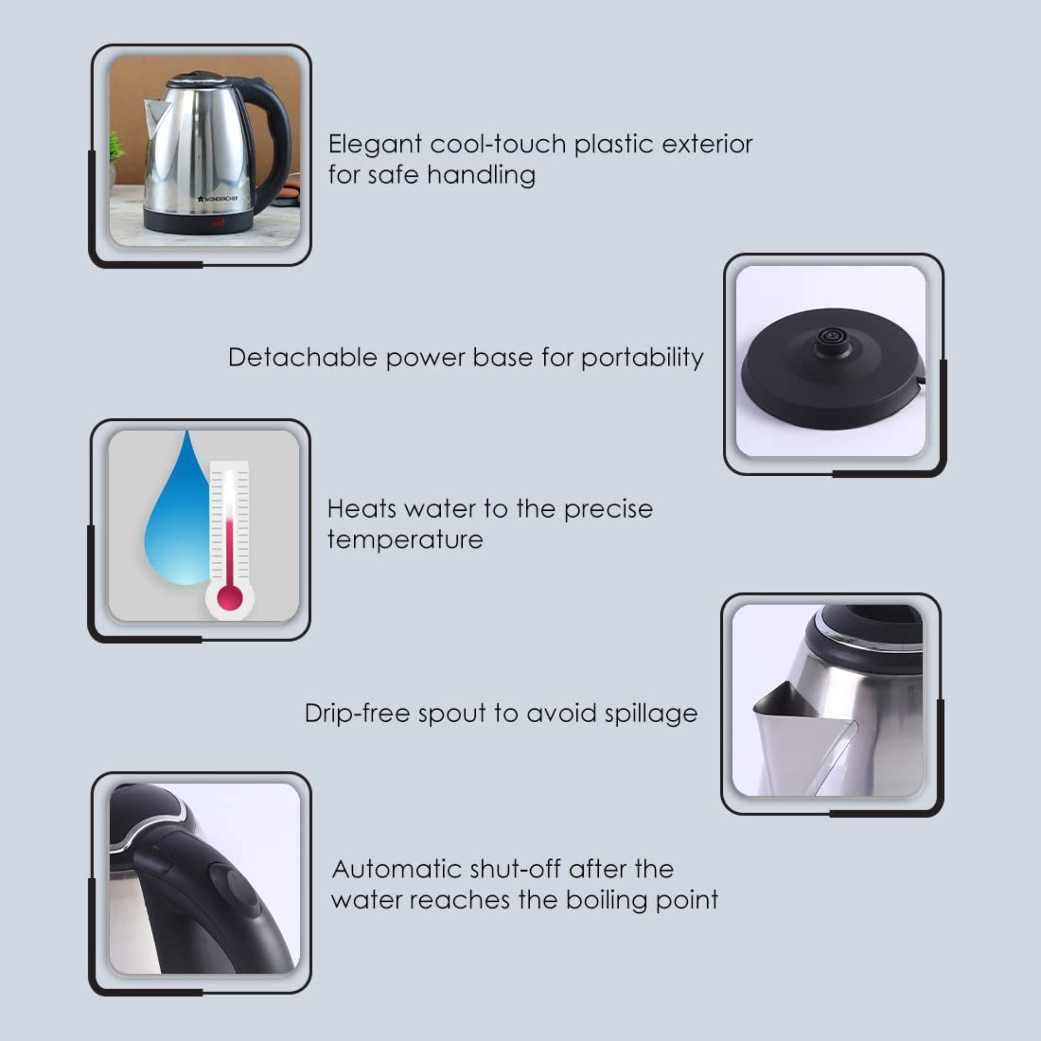 Wonderchef Crescent Electric Kettle 1.8 L