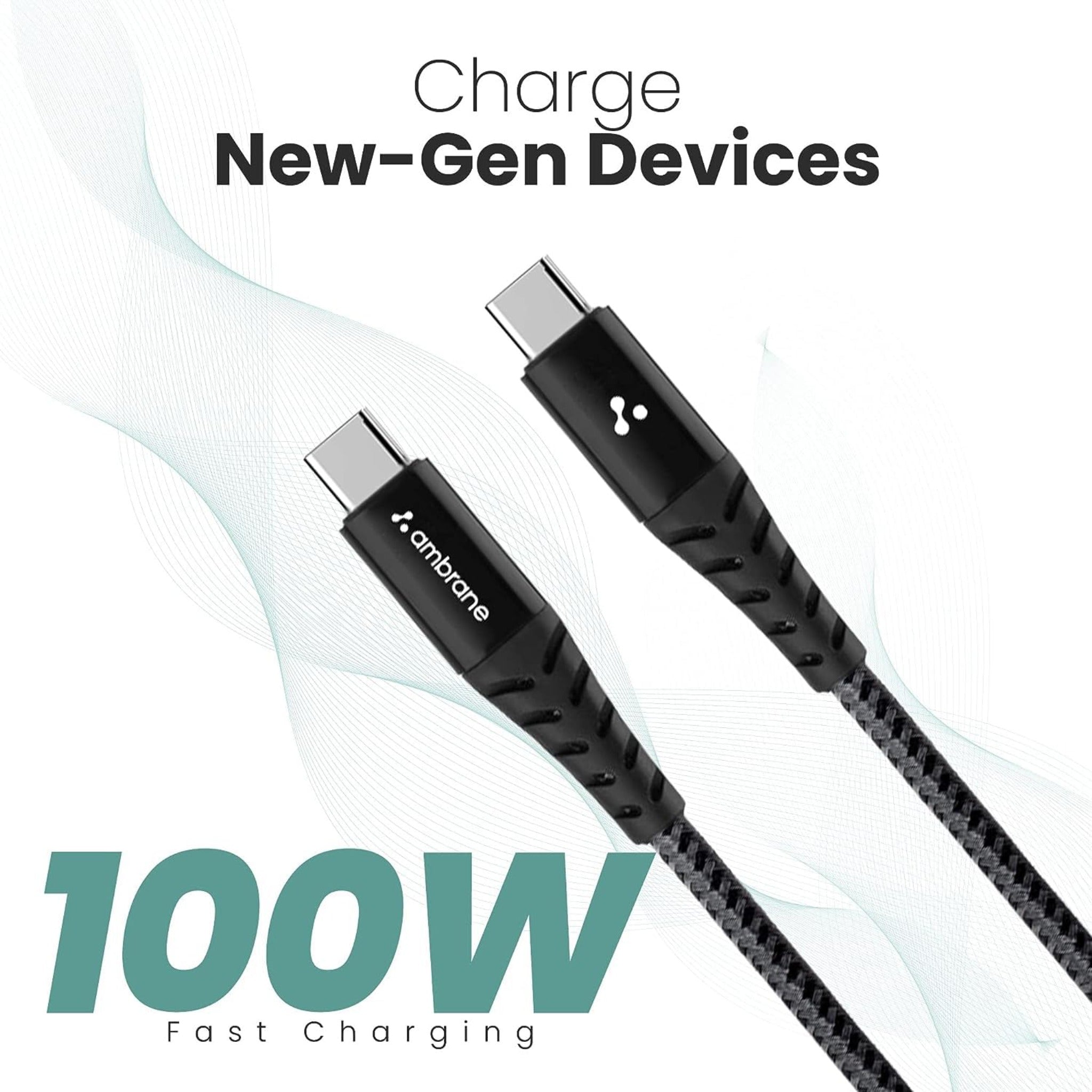 Ambrane 100 W Power Transfer braided Cable (1.5 M) - ABCC-100