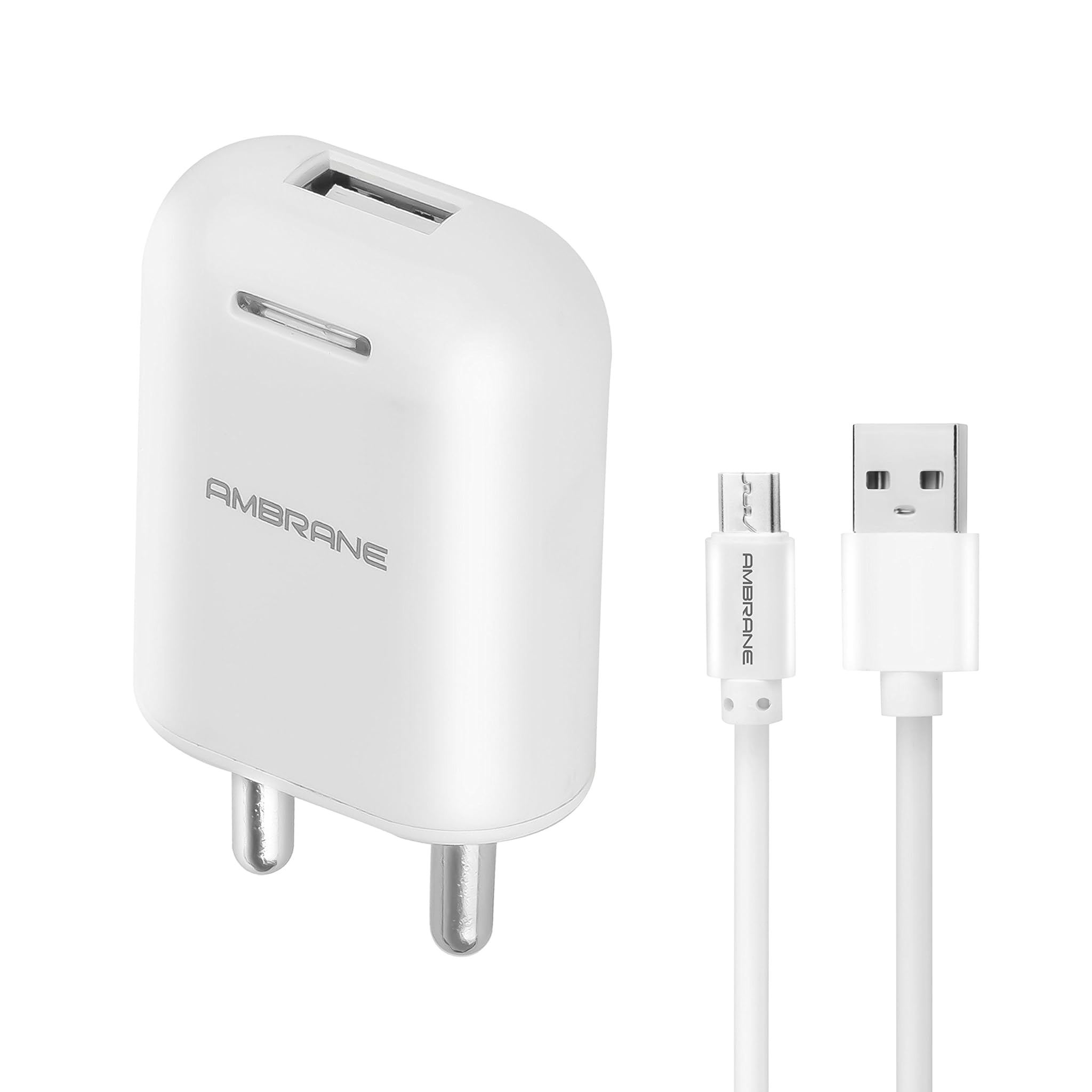 Ambrane Wall charger 10.5W W/o Cable, 5V/2.1A - AWC-38 w/o Cable