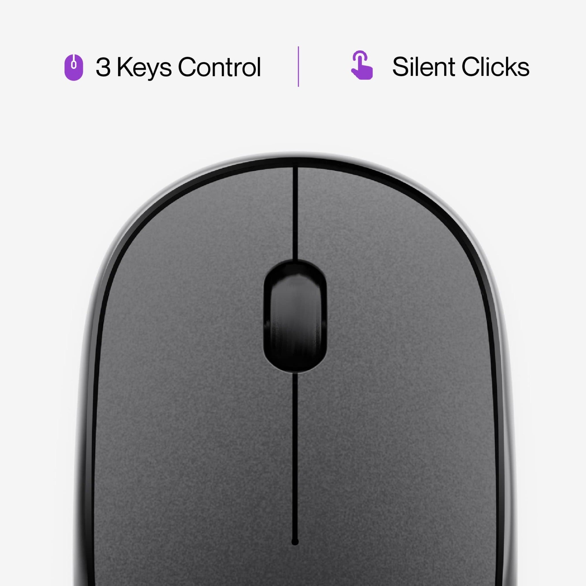 Ambrane 1200DPI, 2.4GHz Optical Wireless Mouse, Silent click - Sliq