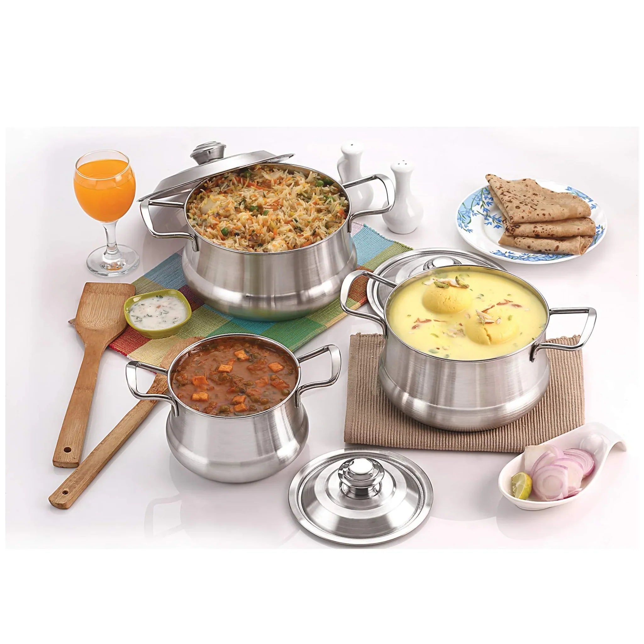 Cookwell Steel Serving Bowl With Lid (1000Ml, 2000Ml, 2500Ml)