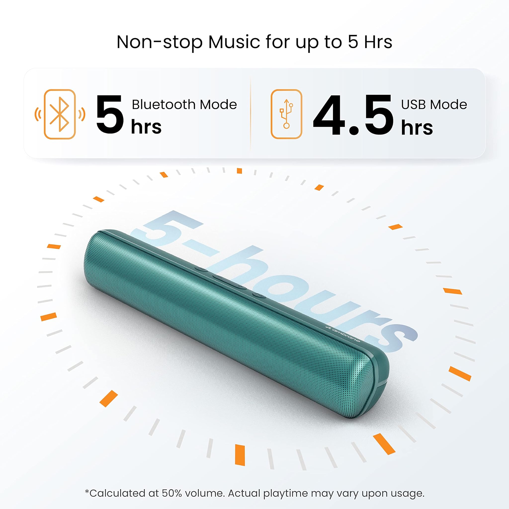 Ambrane BT sounds with 16W BoostedBass™ and 51mm dynamic drivers - Evoke Beam