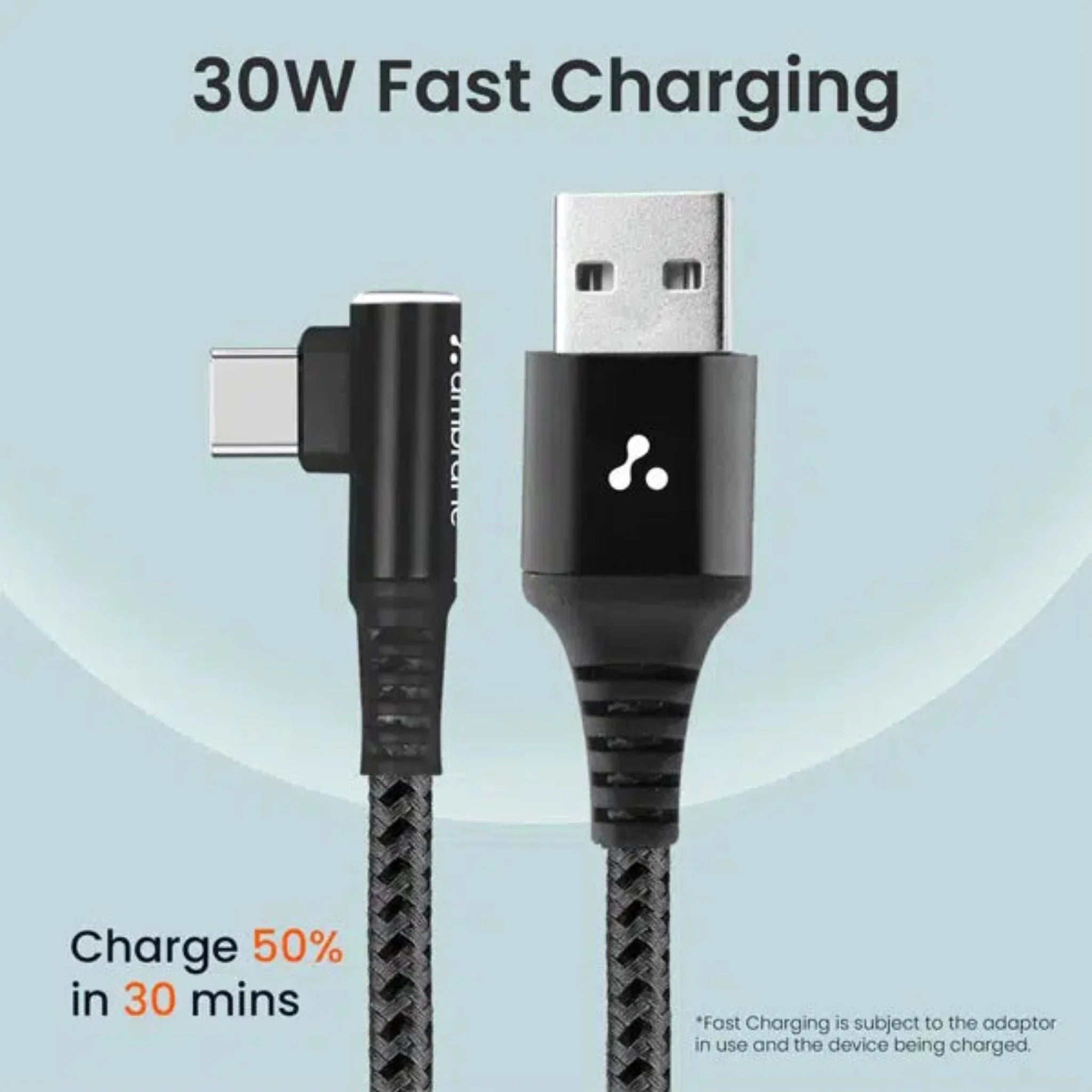 Ambrane L-Shape type C Braided Cable (1.5 M) - ABLC-10