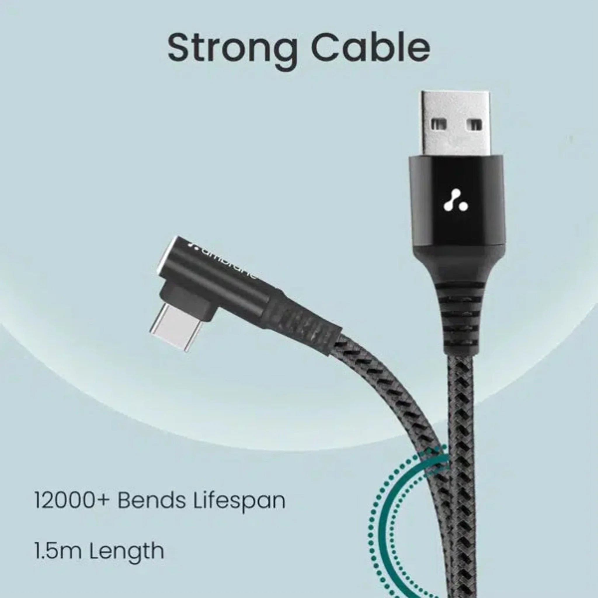 Ambrane L-Shape type C Braided Cable (1.5 M) - ABLC-10