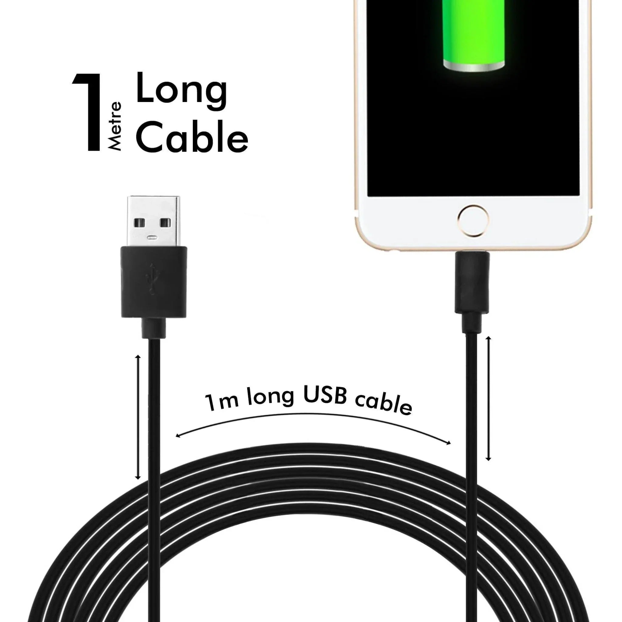 Ambrane MFI Lightning PVC Cable (1M) - AMC-11 (MFI Cable)