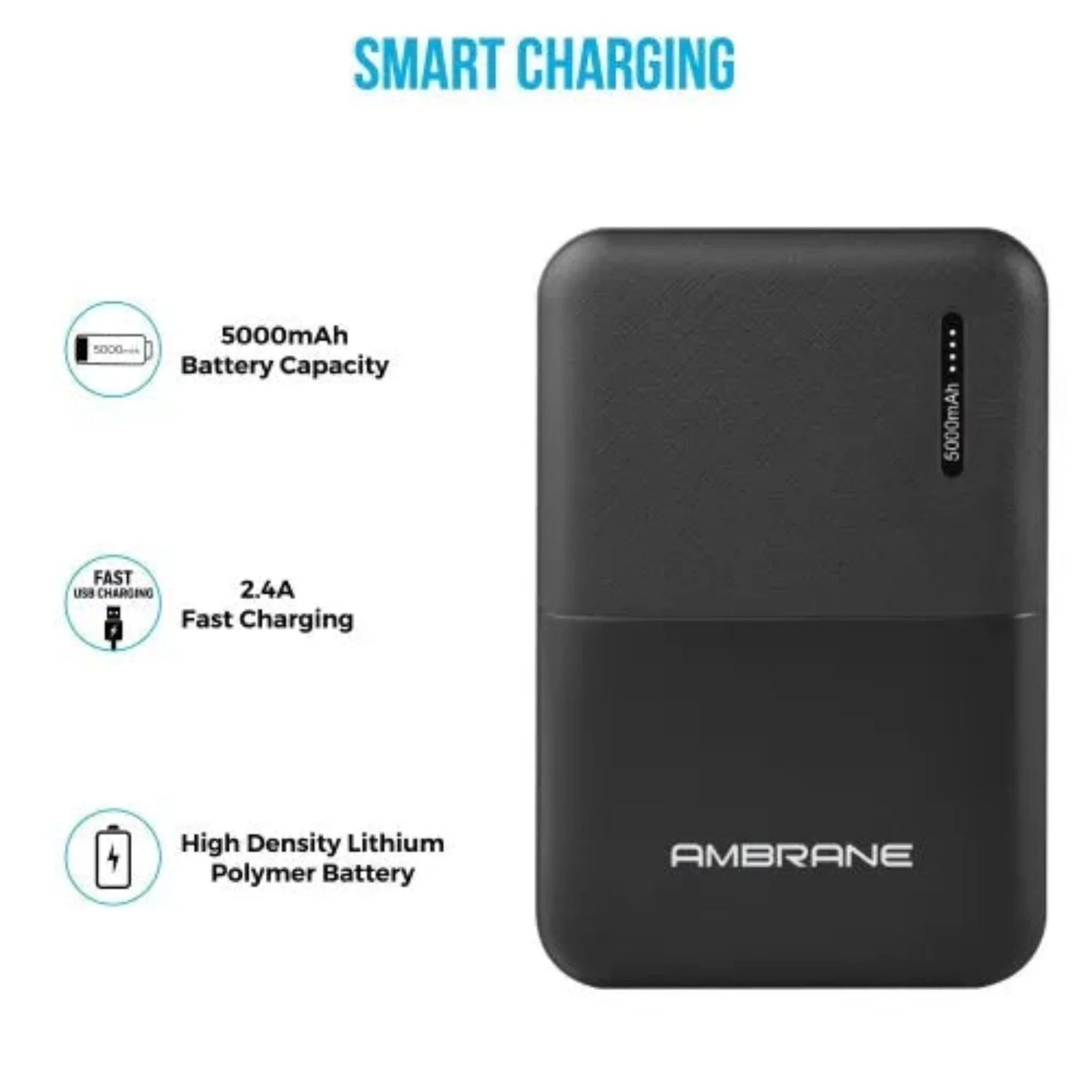 Ambrane Polymer Power Bank 5000 mAh - PP511