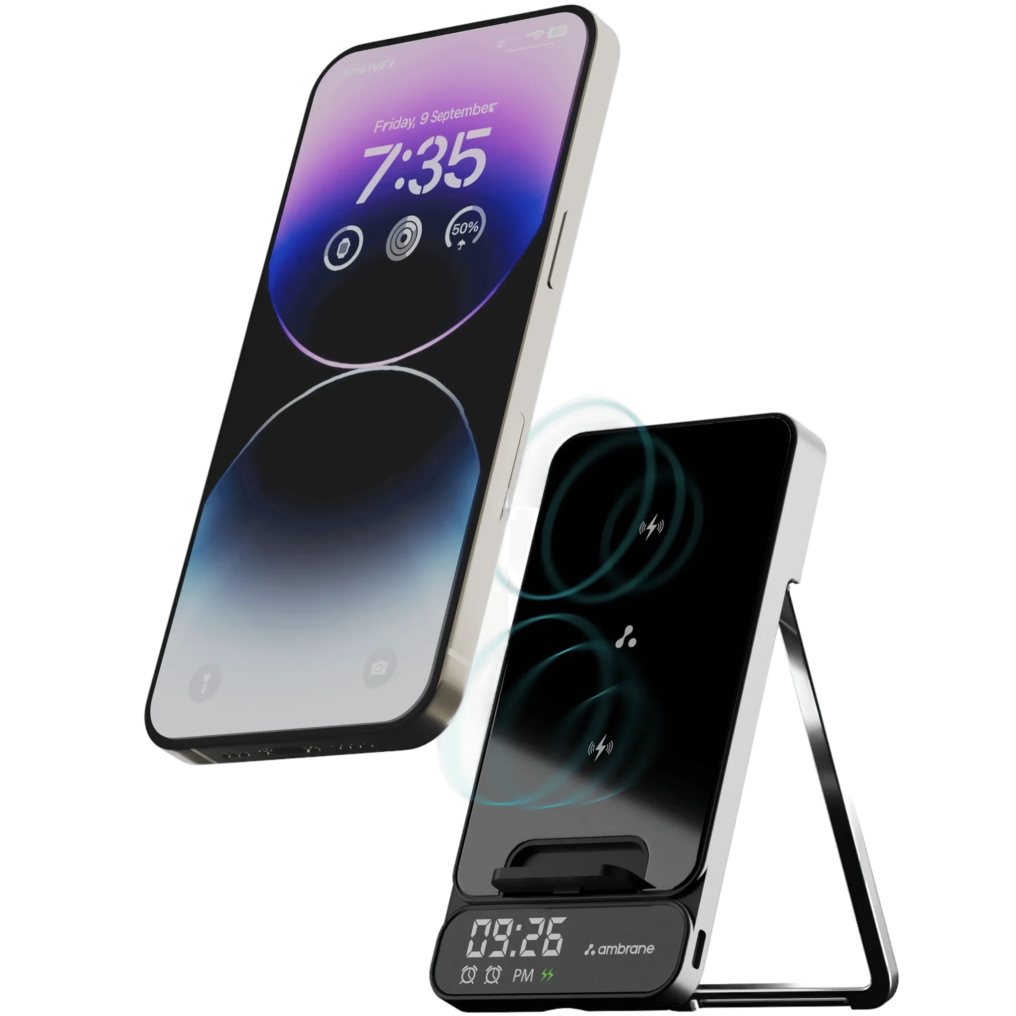 Ambrane 15W Wireless BoostedSpeed™ Wireless Charger - Powerpod Pro