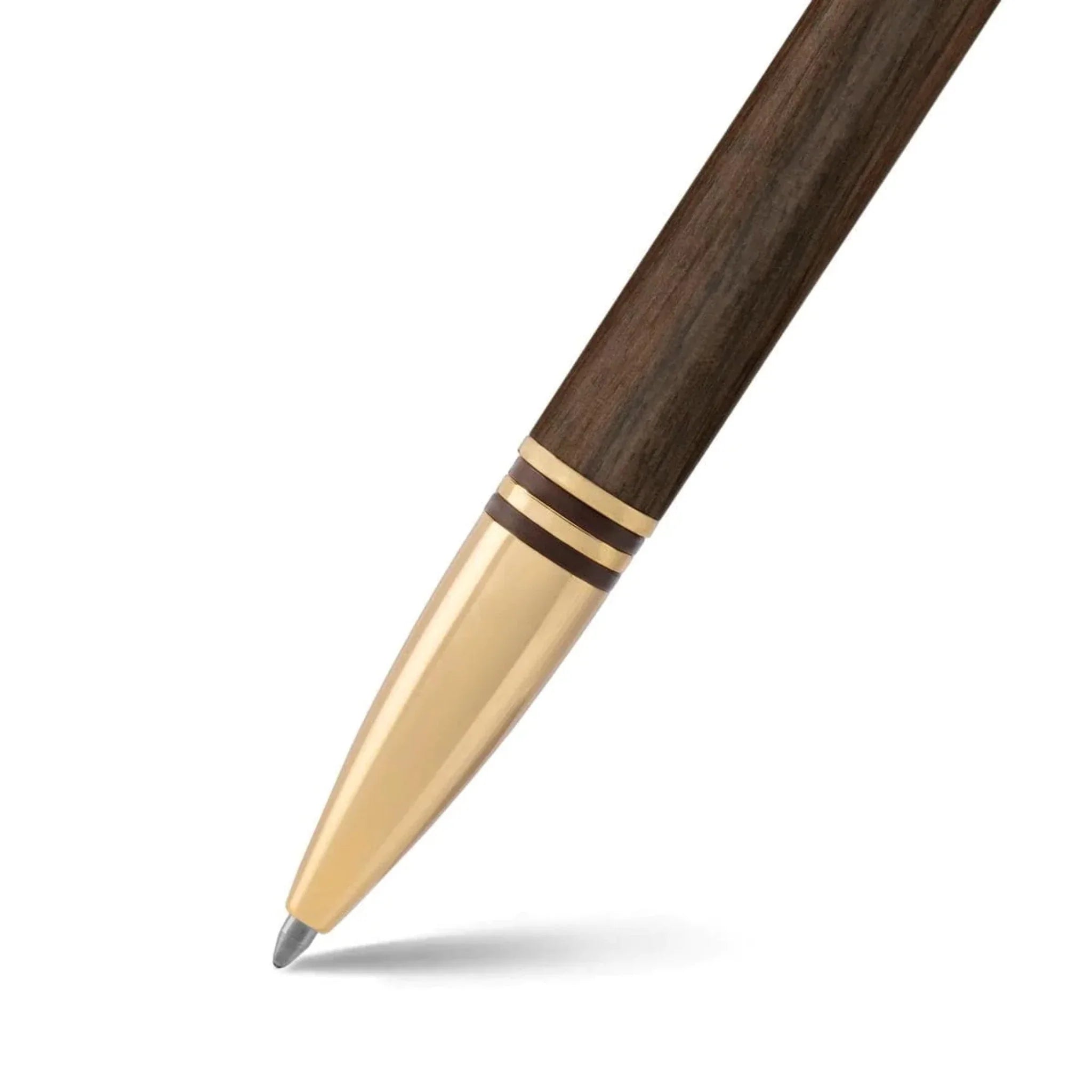 WP33015 -PEN LAPIS BARD TORQUE HICKORY WOOD GOLD TRIM BP