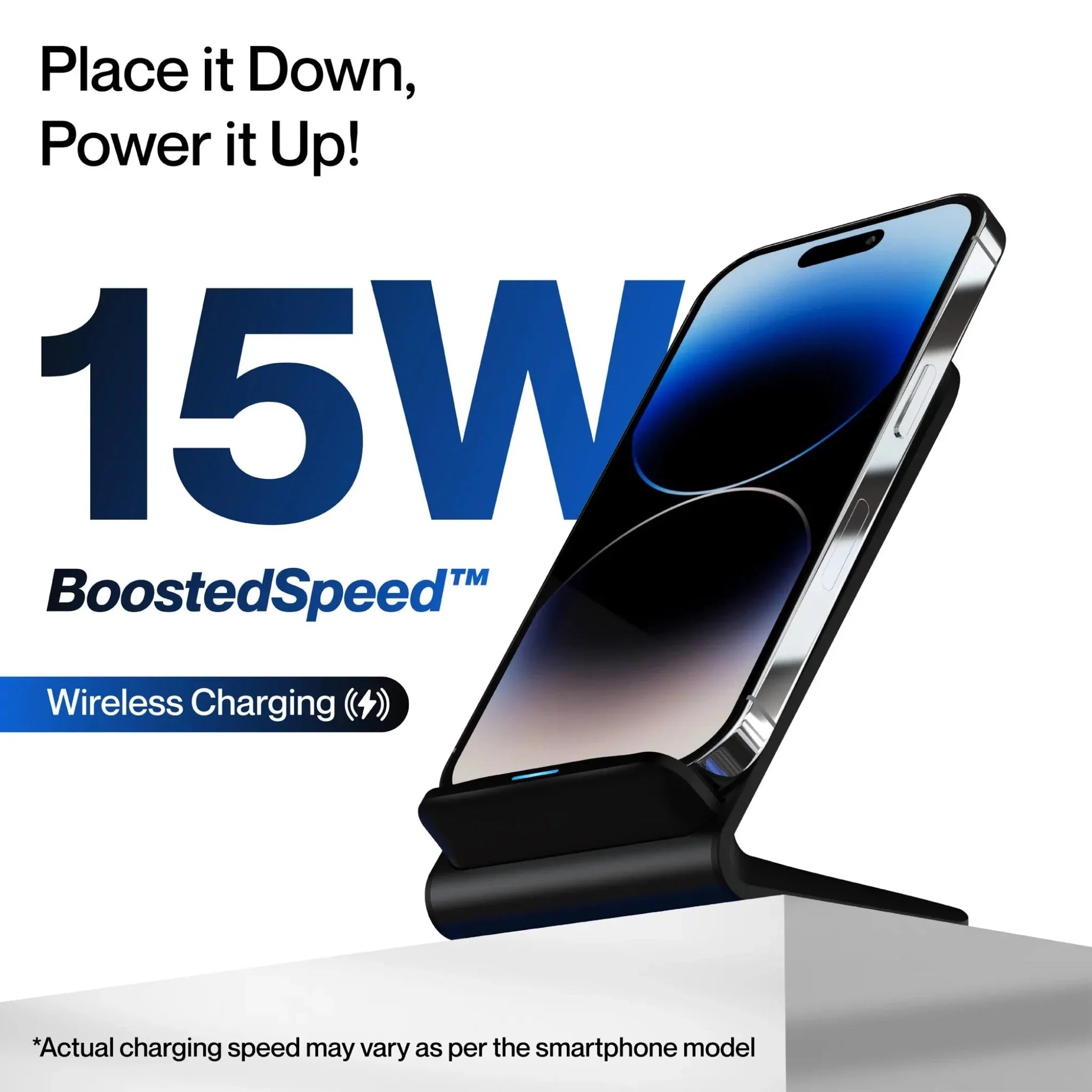Ambrane 15W Wireless BoostedSpeed™Wireless Charger - Powerpod