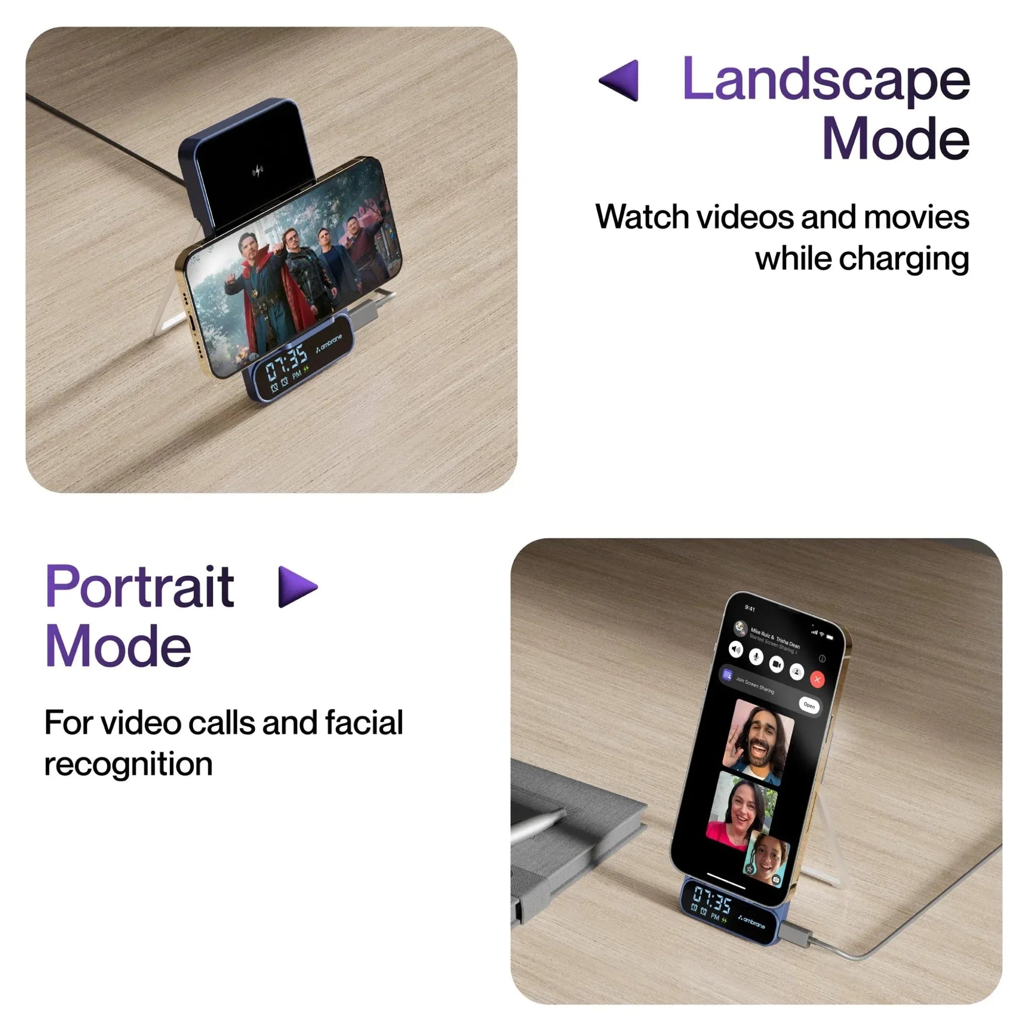 Ambrane 15W Wireless BoostedSpeed™ Wireless Charger - Powerpod Pro