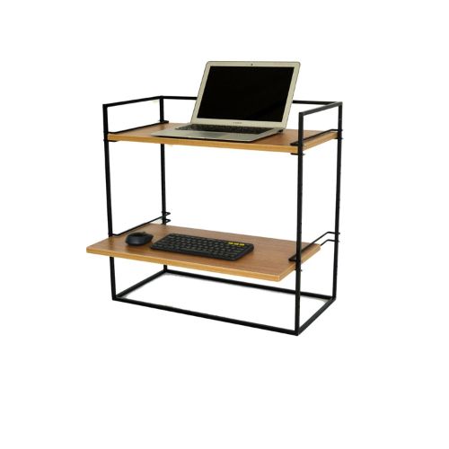 Fitizen Minimalistic Standing Desk - Black And Urban Teak