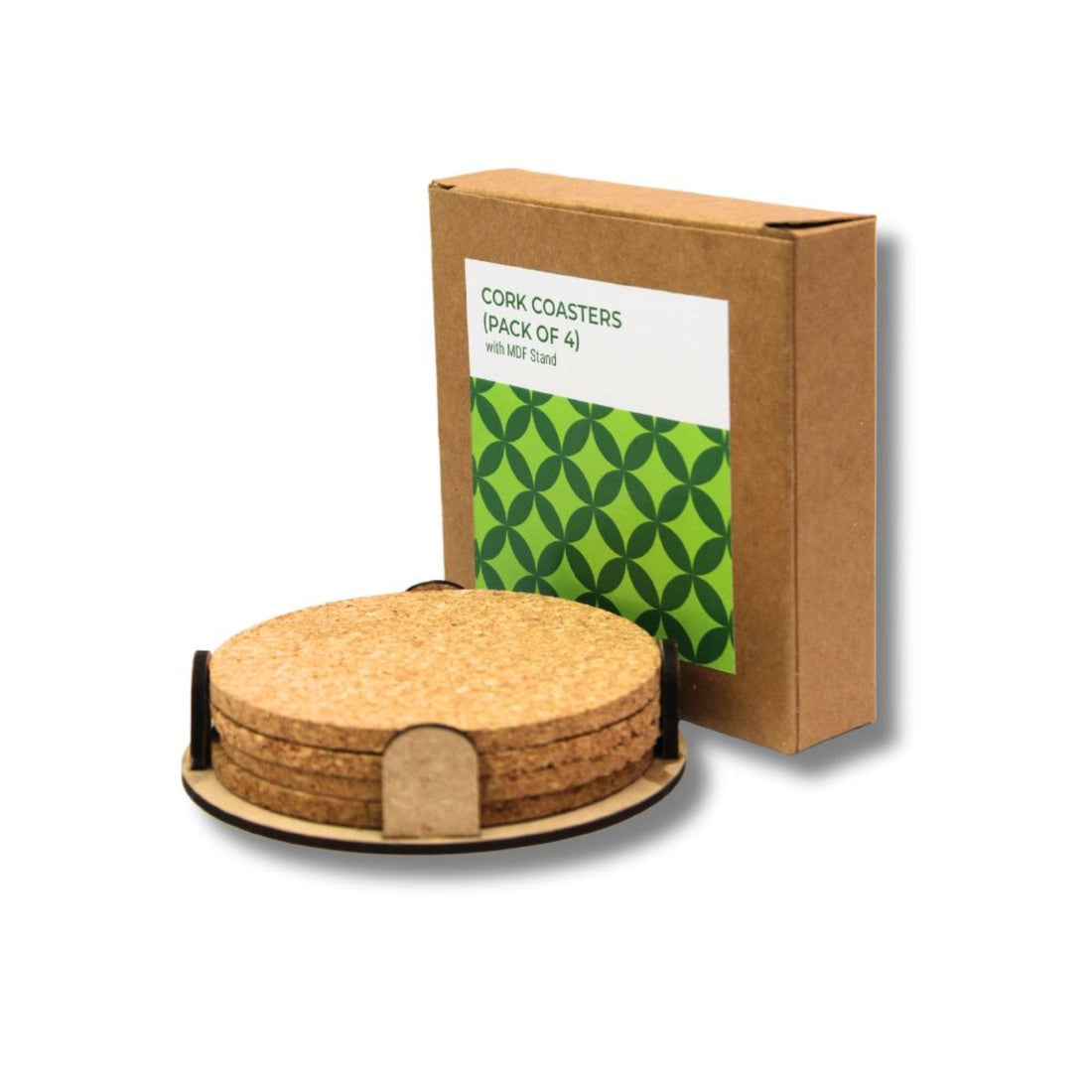 Cork Coasters with MDF Holder-4CK03-MS