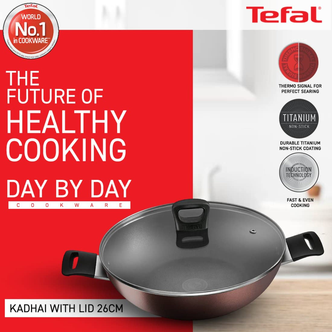 Tefal Kadai 26 Cm + Lid Day By Day