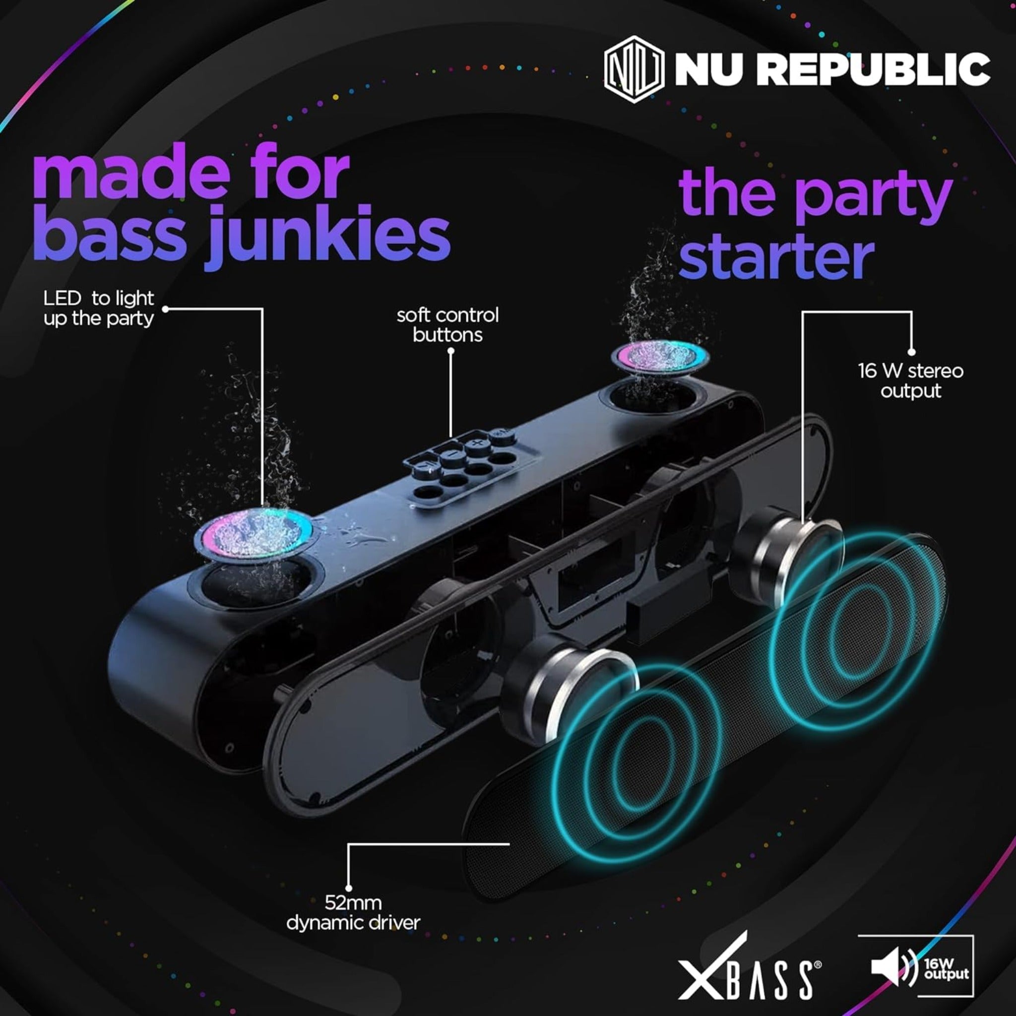 Nu Republic Partybox 16 Partybox/Soundbar