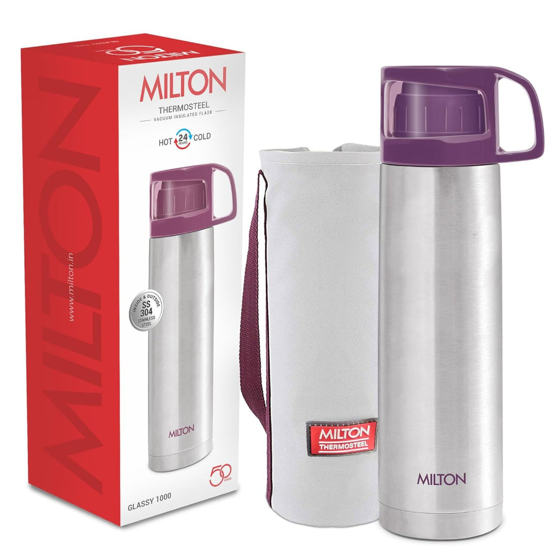 Milton Thermosteel Glassy hot & cold bottle