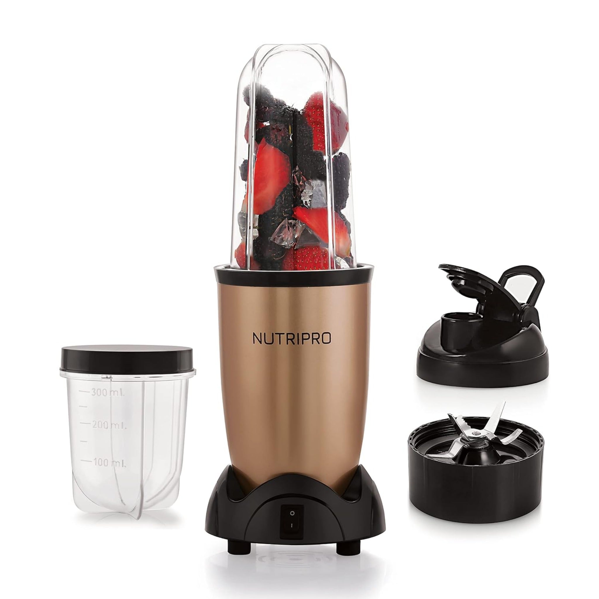 NutriPro Juicer Mixer Grinder -  500 Watts (2 Jar, Gold)