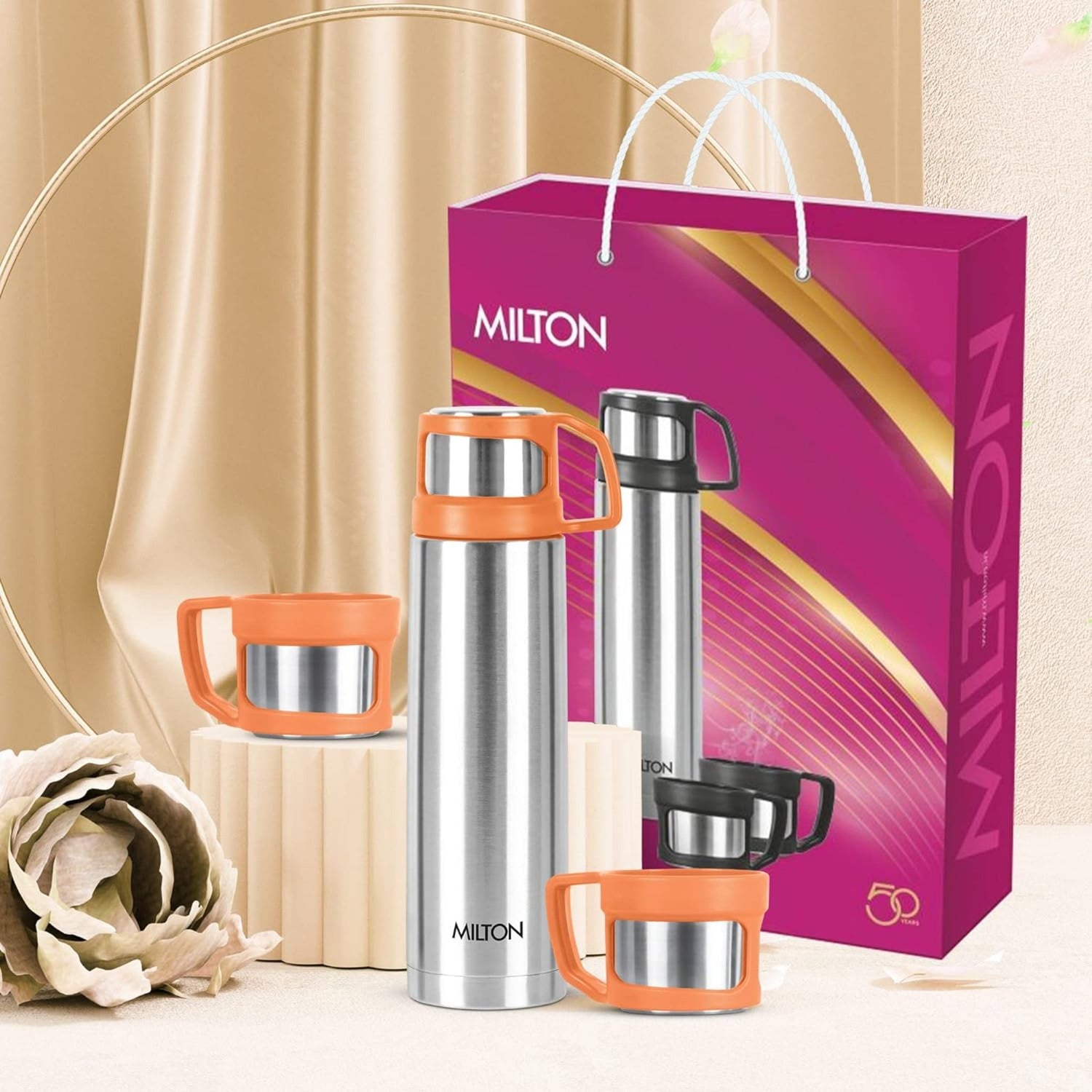 Milton rejoice Gift set-500 ML Flask &amp; 2 mugs