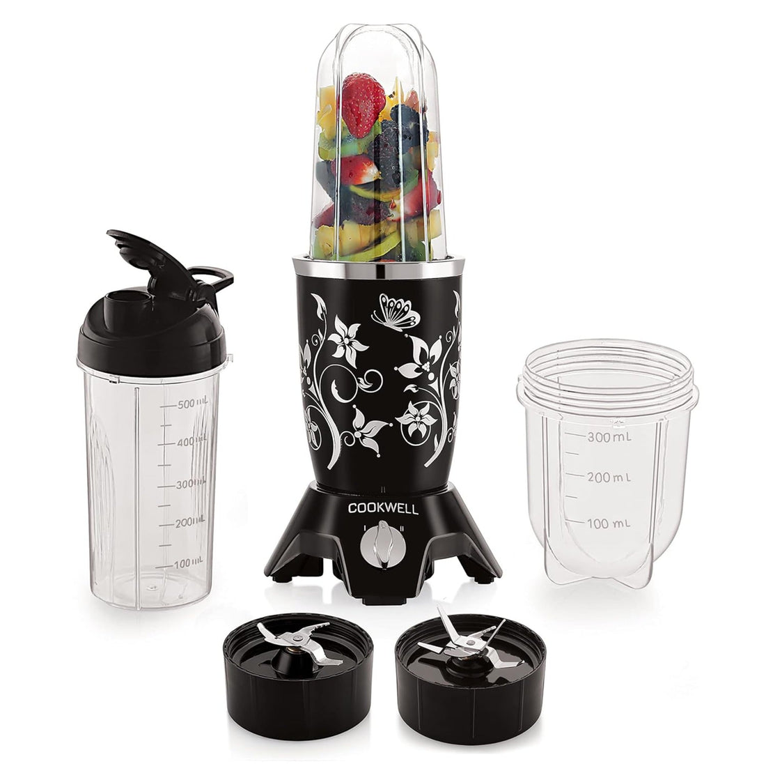 Cookwell Bullet Mixer Grinder 500 watts (3 Jars, 2 Blades)