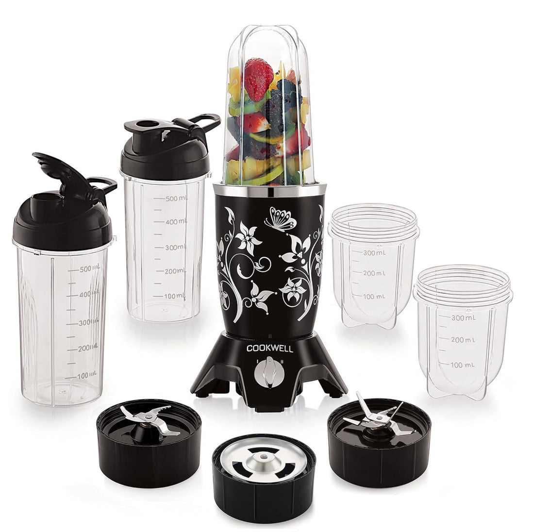 Cookwell Bullet Mixer Grinder 500 watts (5 Jars, 3 Blades)